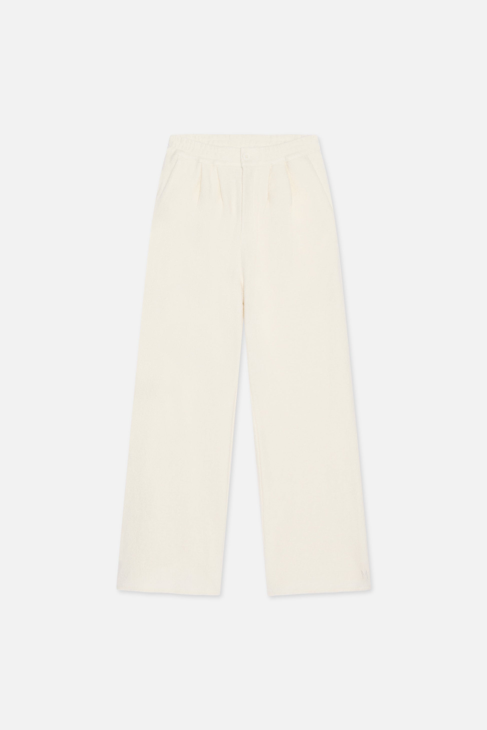 Pantalon en jersey bouclé | Nuage Blanc