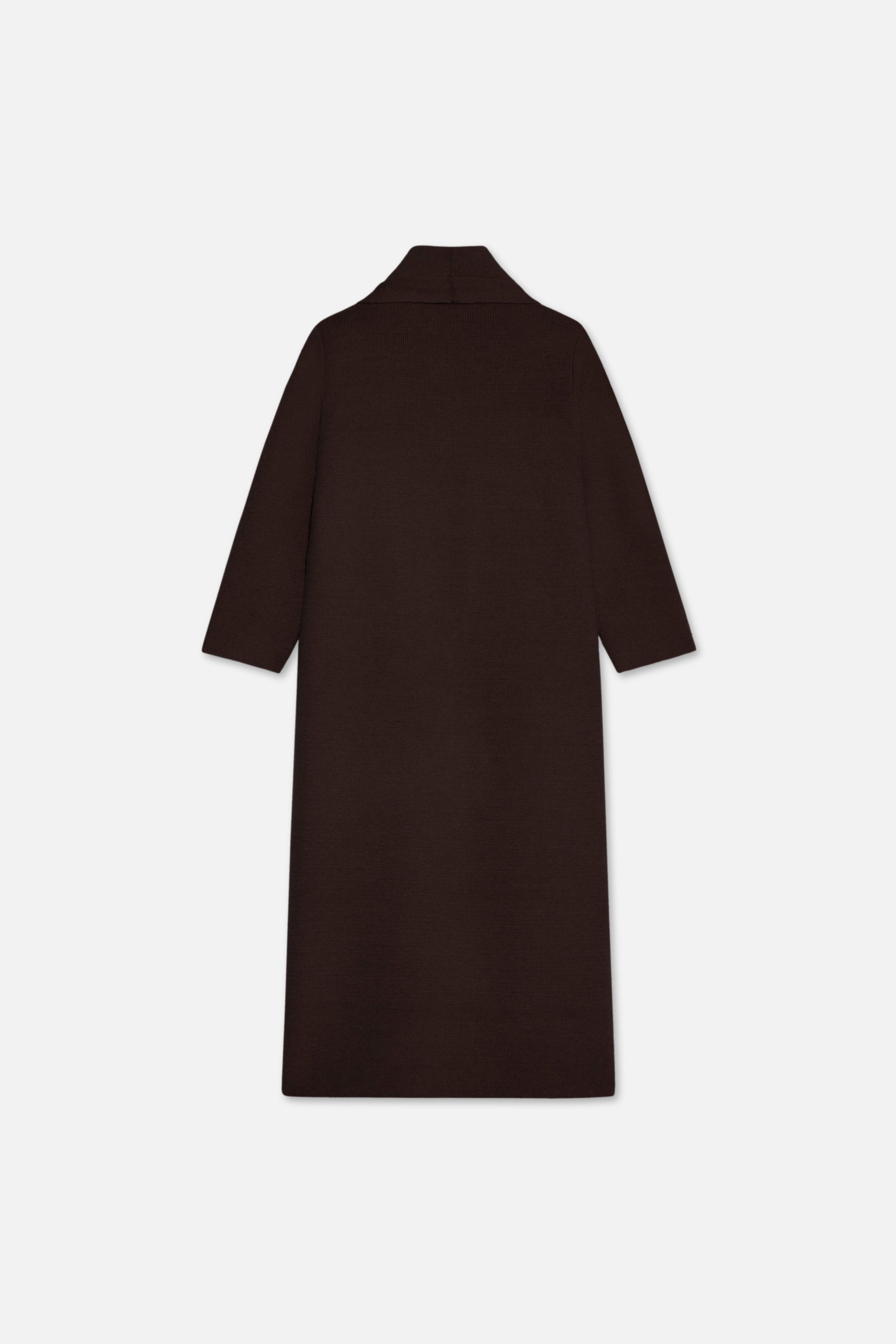 Abaya en tricot brossé | Marron foncé