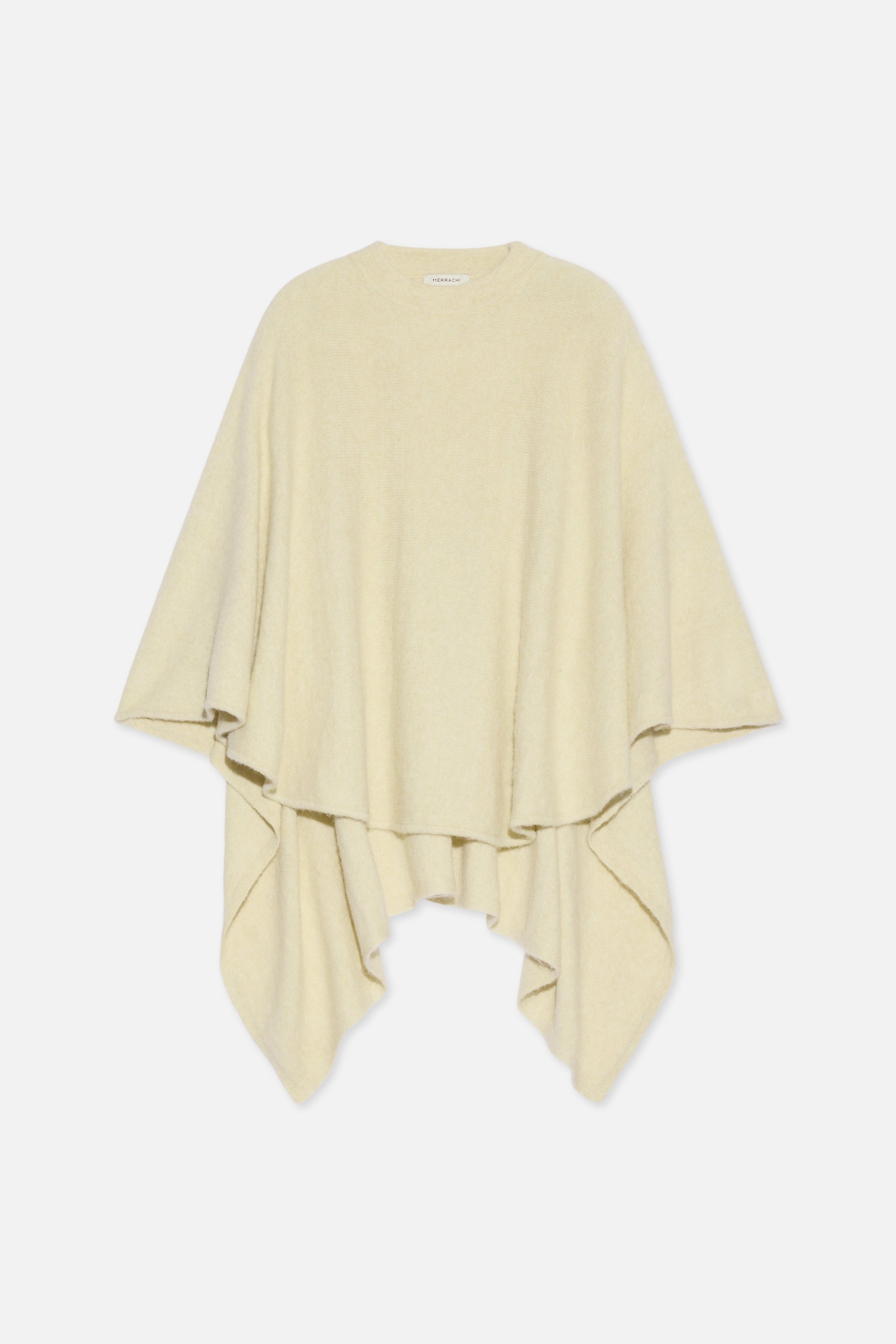 Poncho en tricot brossé | Nuage Blanc
