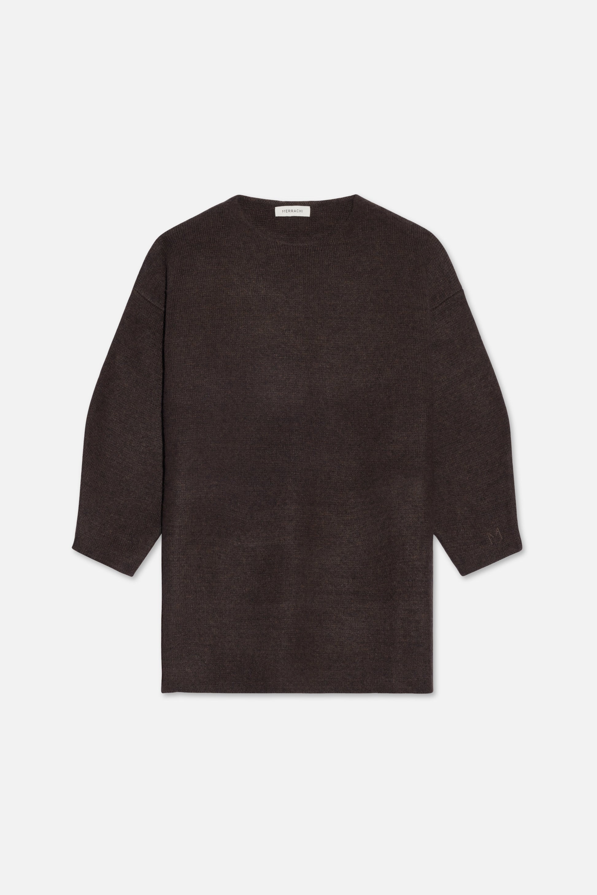 Pull en tricot brossé | Marron foncé