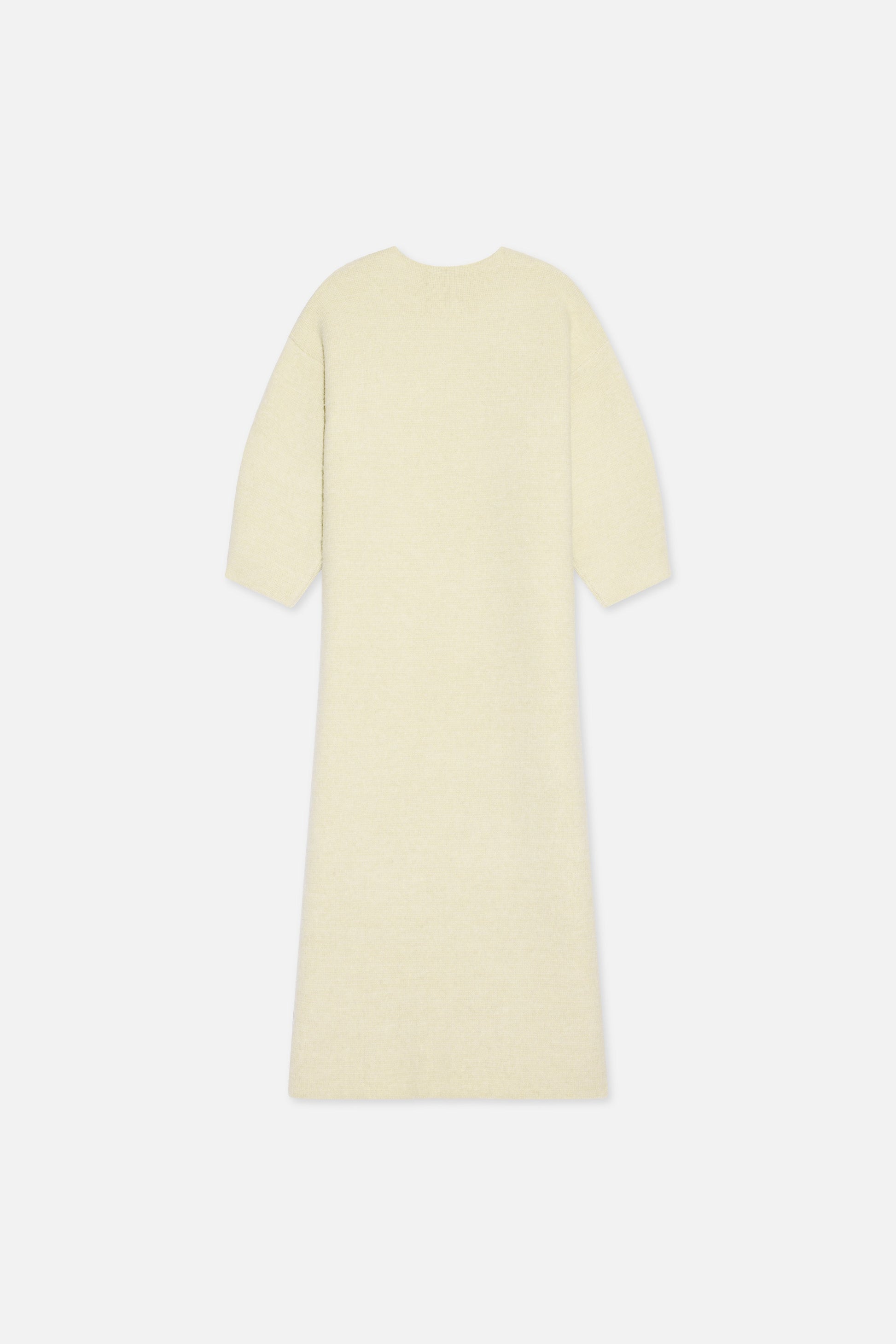Robe à col en V en tricot brossé | Nuage Blanc