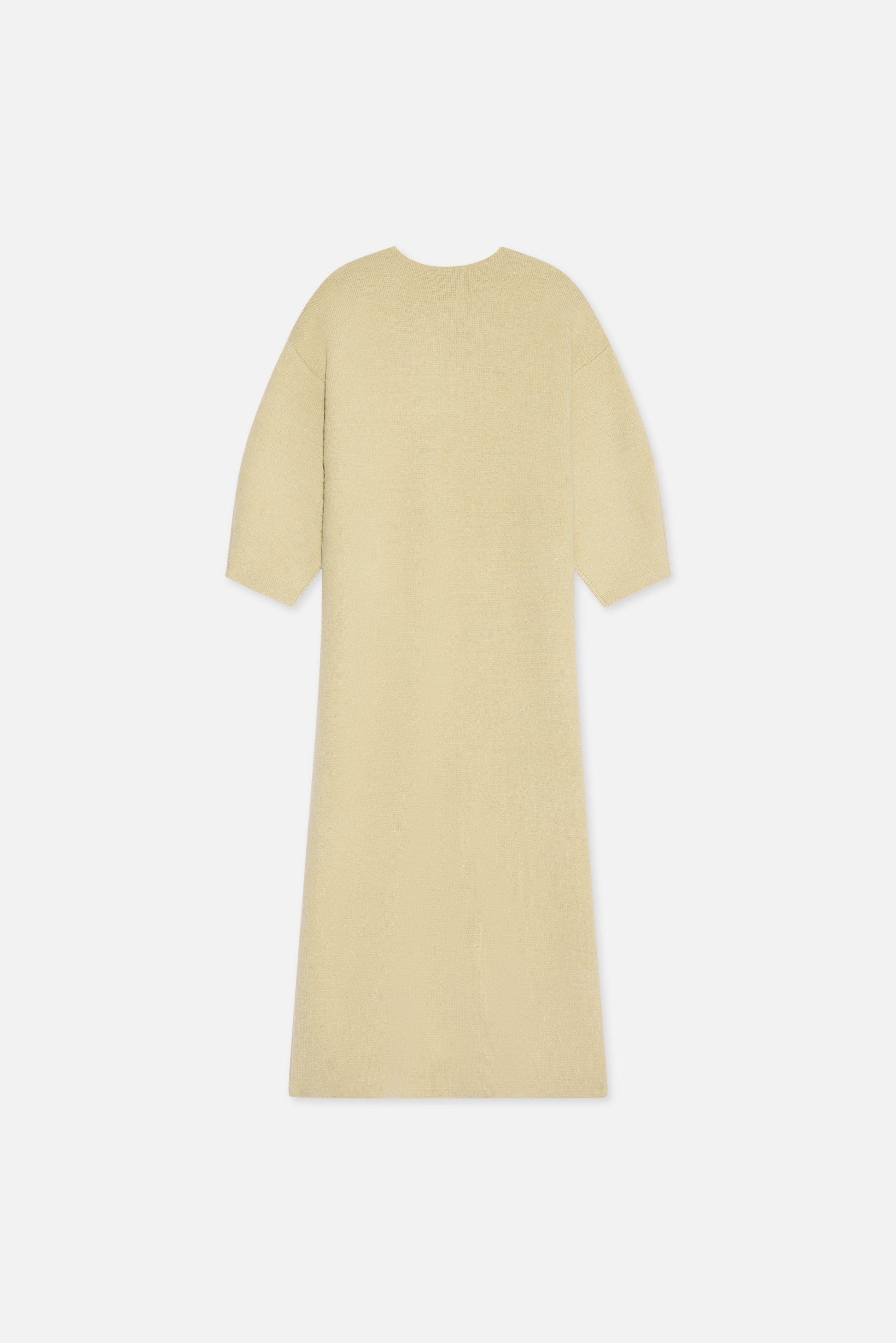 Robe à col en V en tricot brossé | Argile du désert