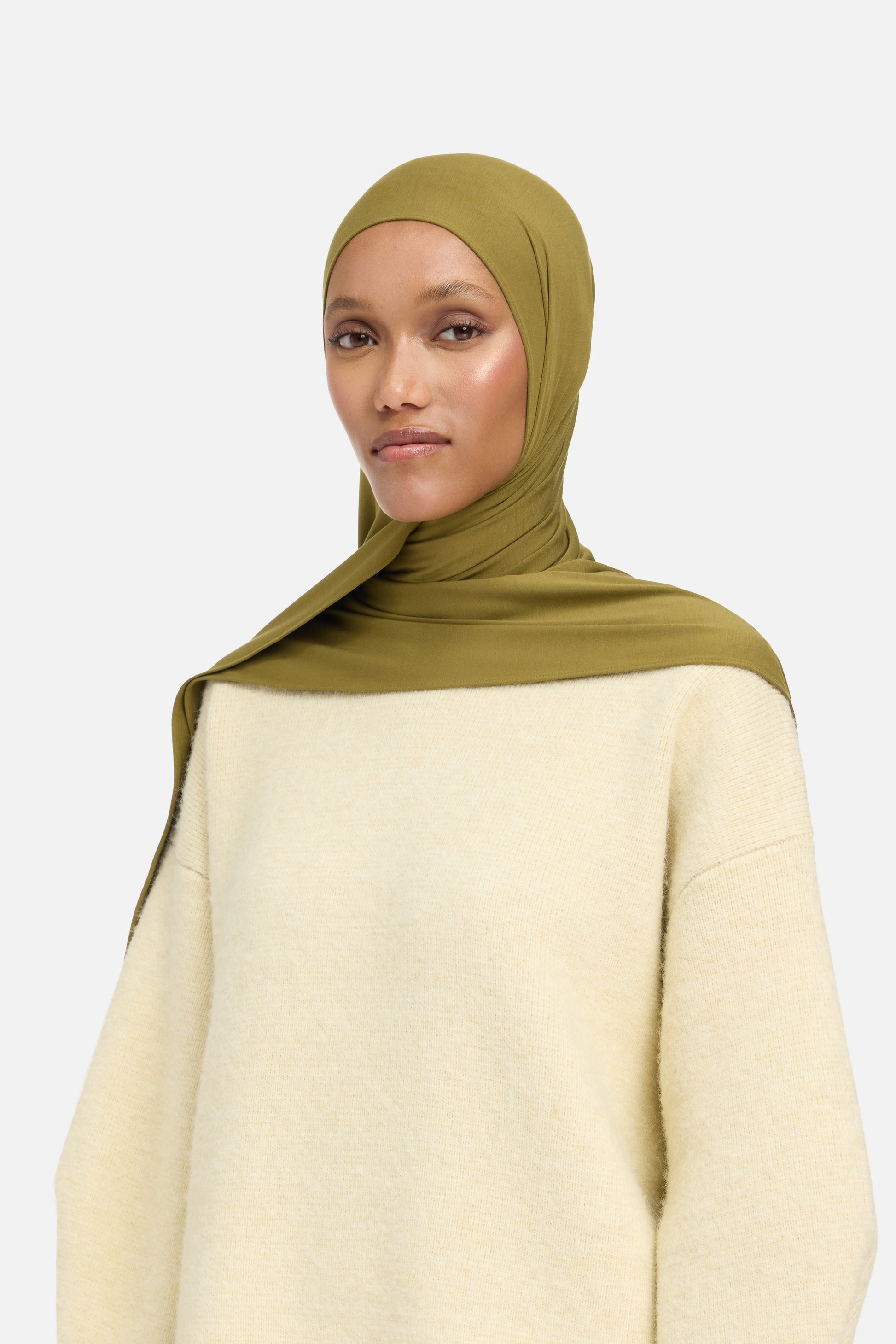 Écharpe en jersey de bambou | Olive chaude