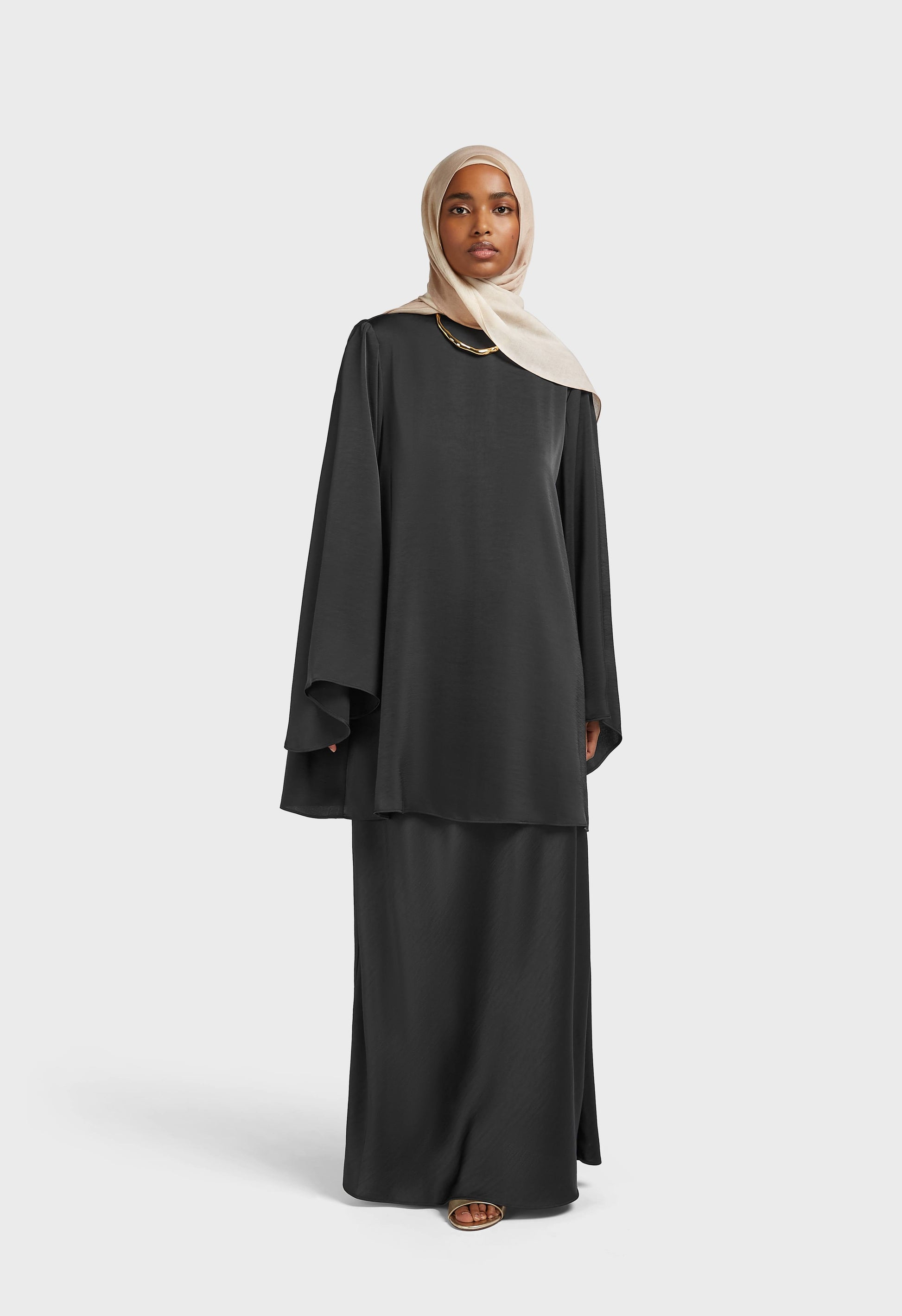 Jupe coupée en biais | Noir