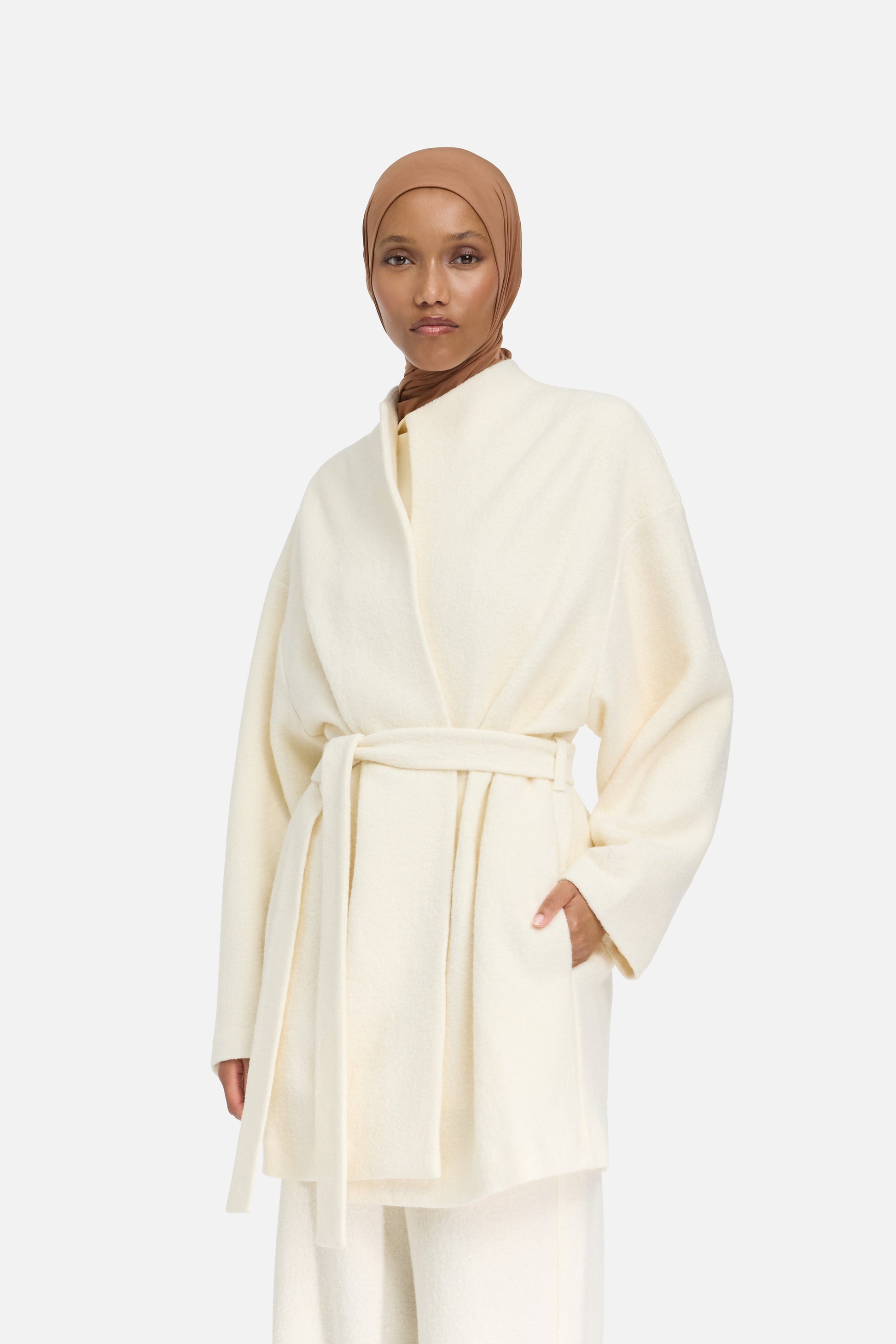 Veste en jersey bouclé | Nuage Blanc