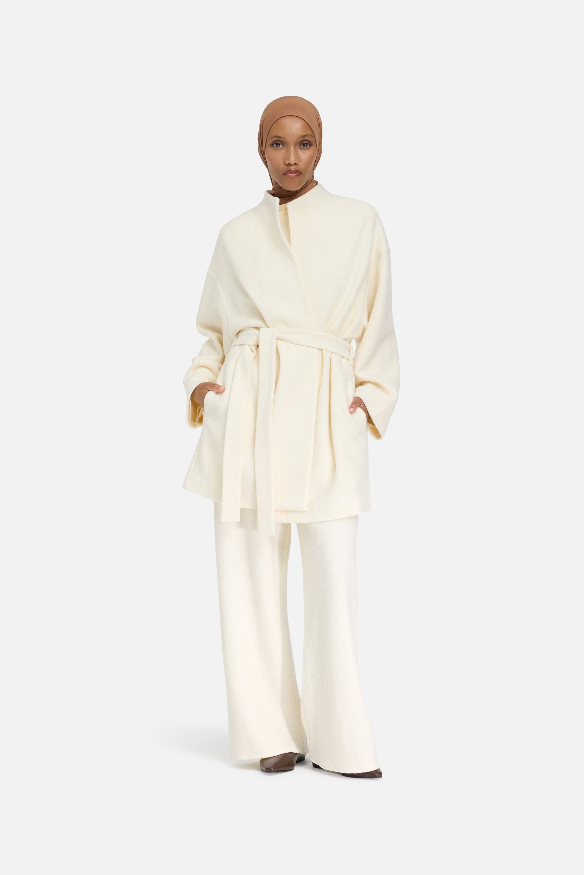 Pantalon en jersey bouclé | Nuage Blanc