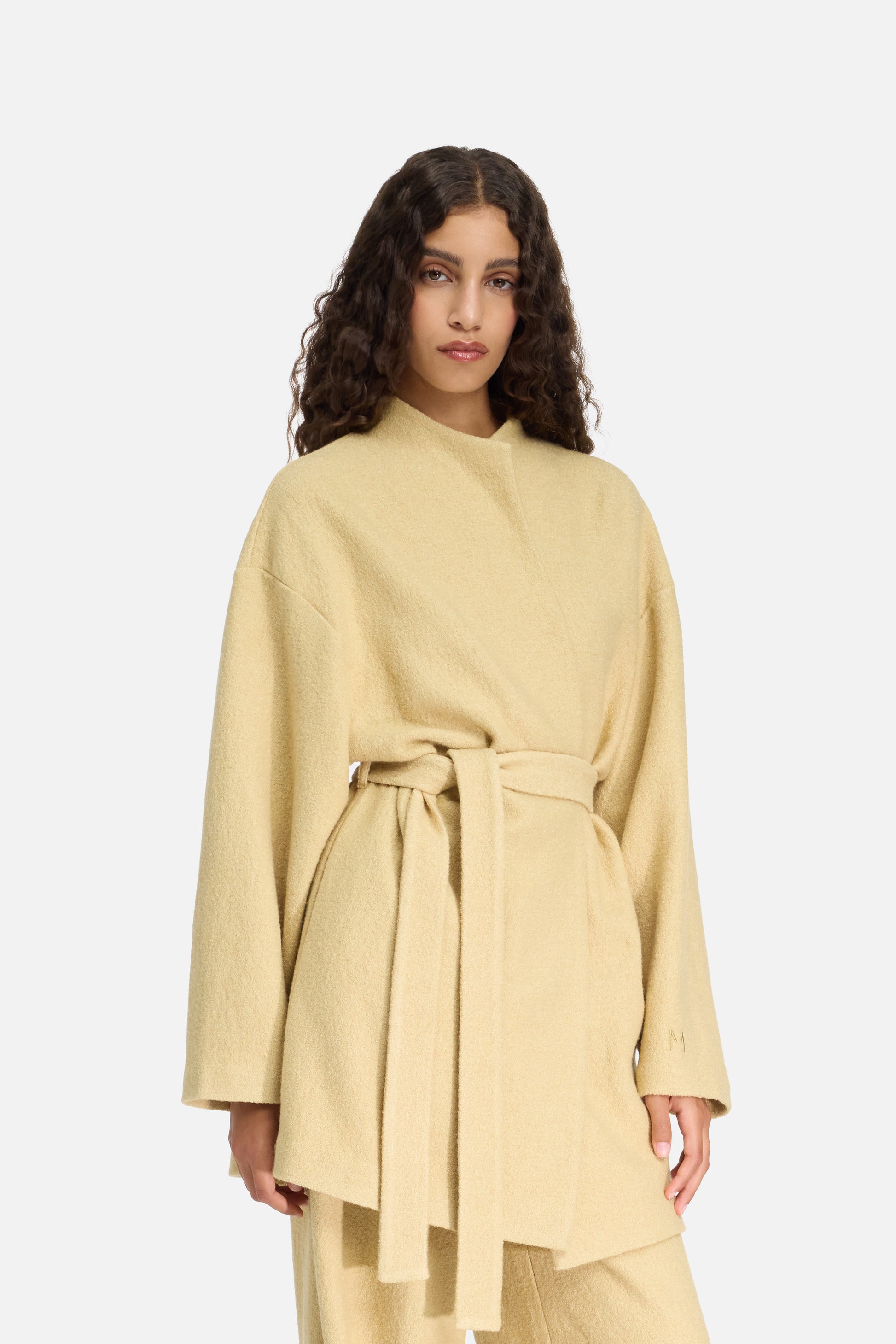 Veste en jersey bouclé | Miel Blanc