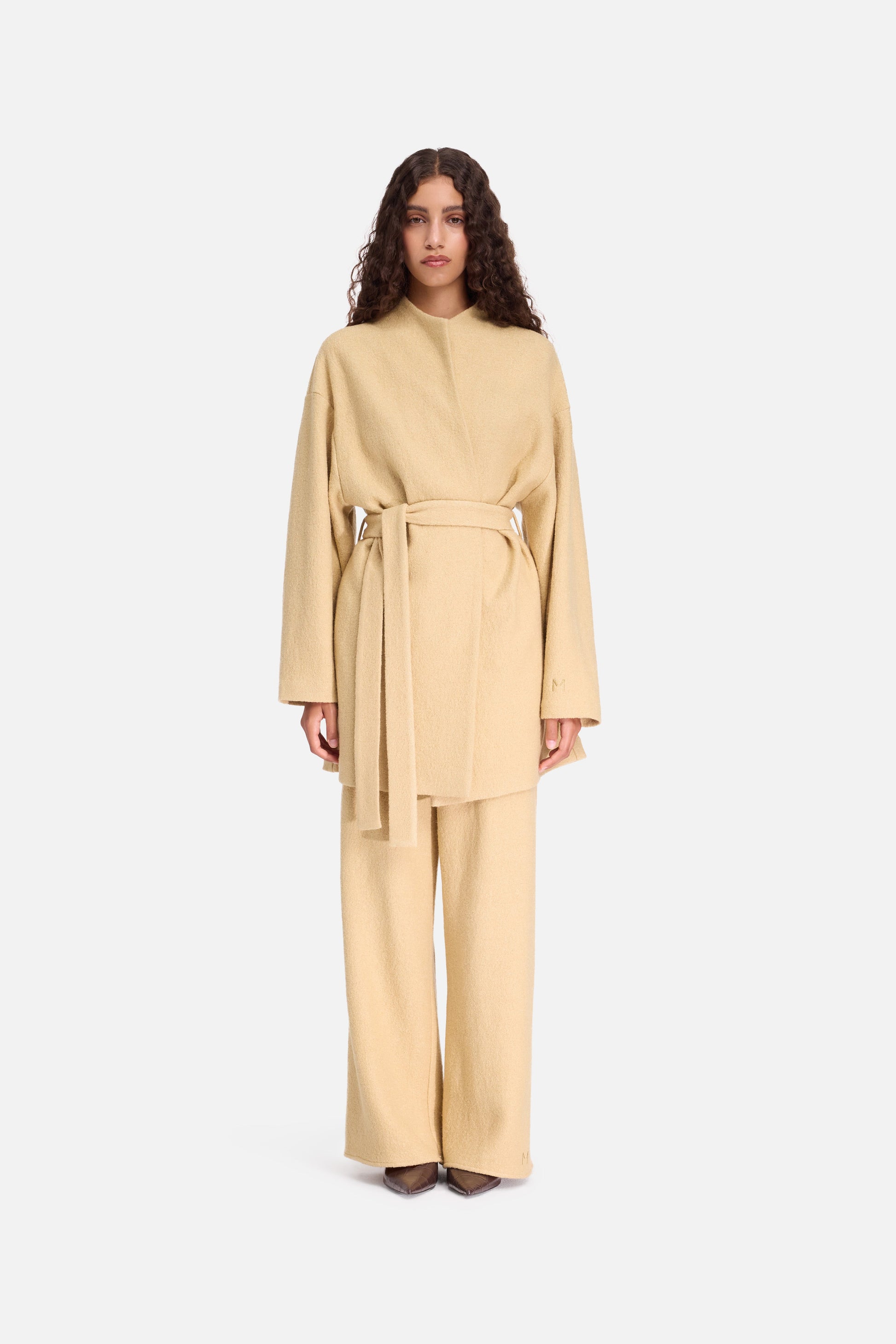 Veste en jersey bouclé | Miel Blanc