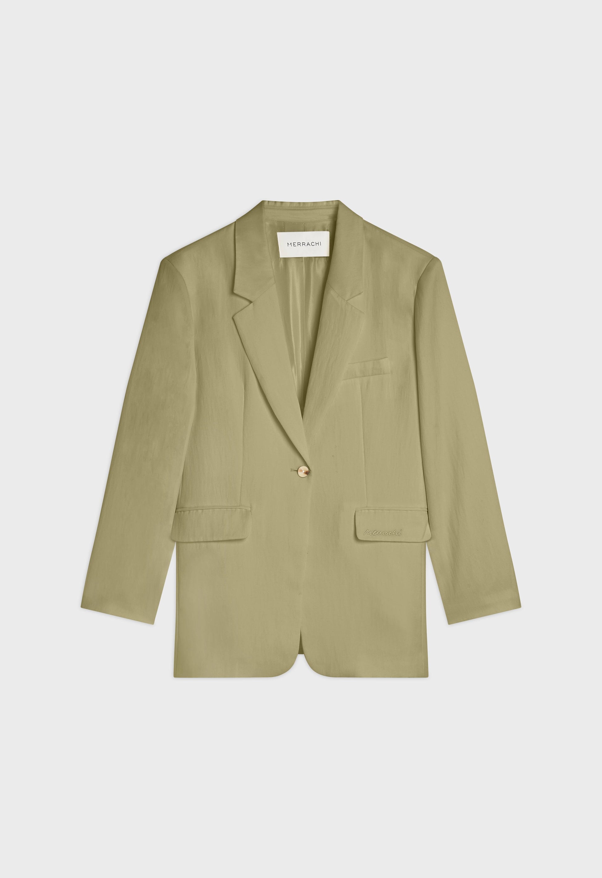 Blazer coupe carrée | Gris Vert