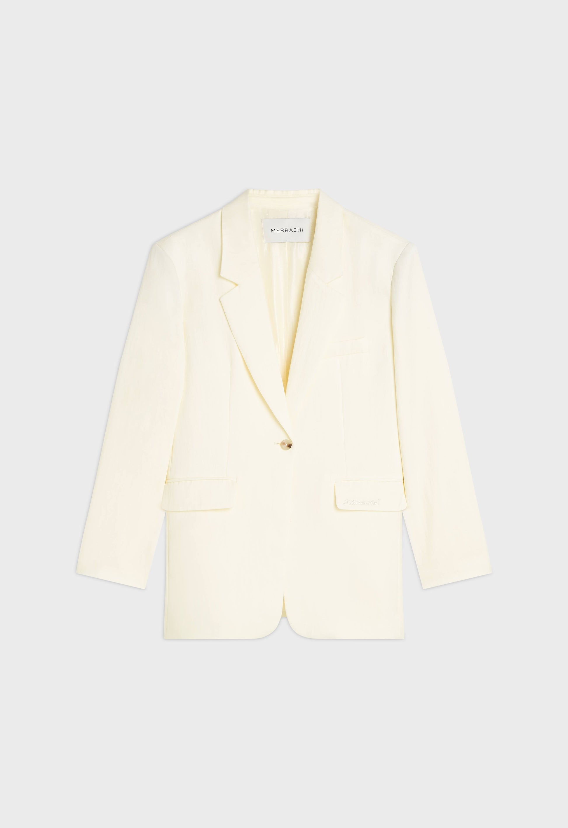 Blazer coupe carrée | Blanc cassé