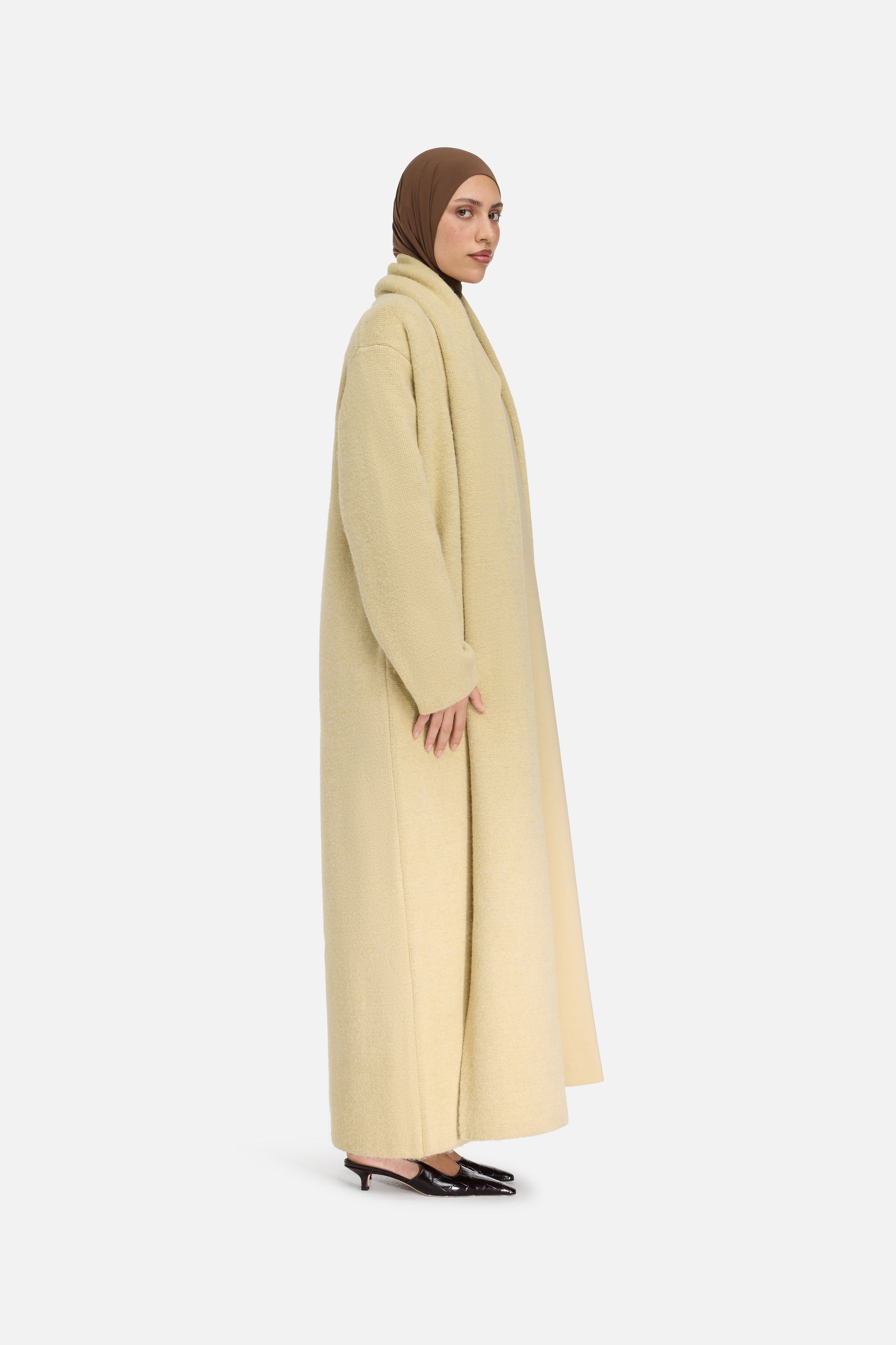 Abaya en tricot brossé | Argile du désert