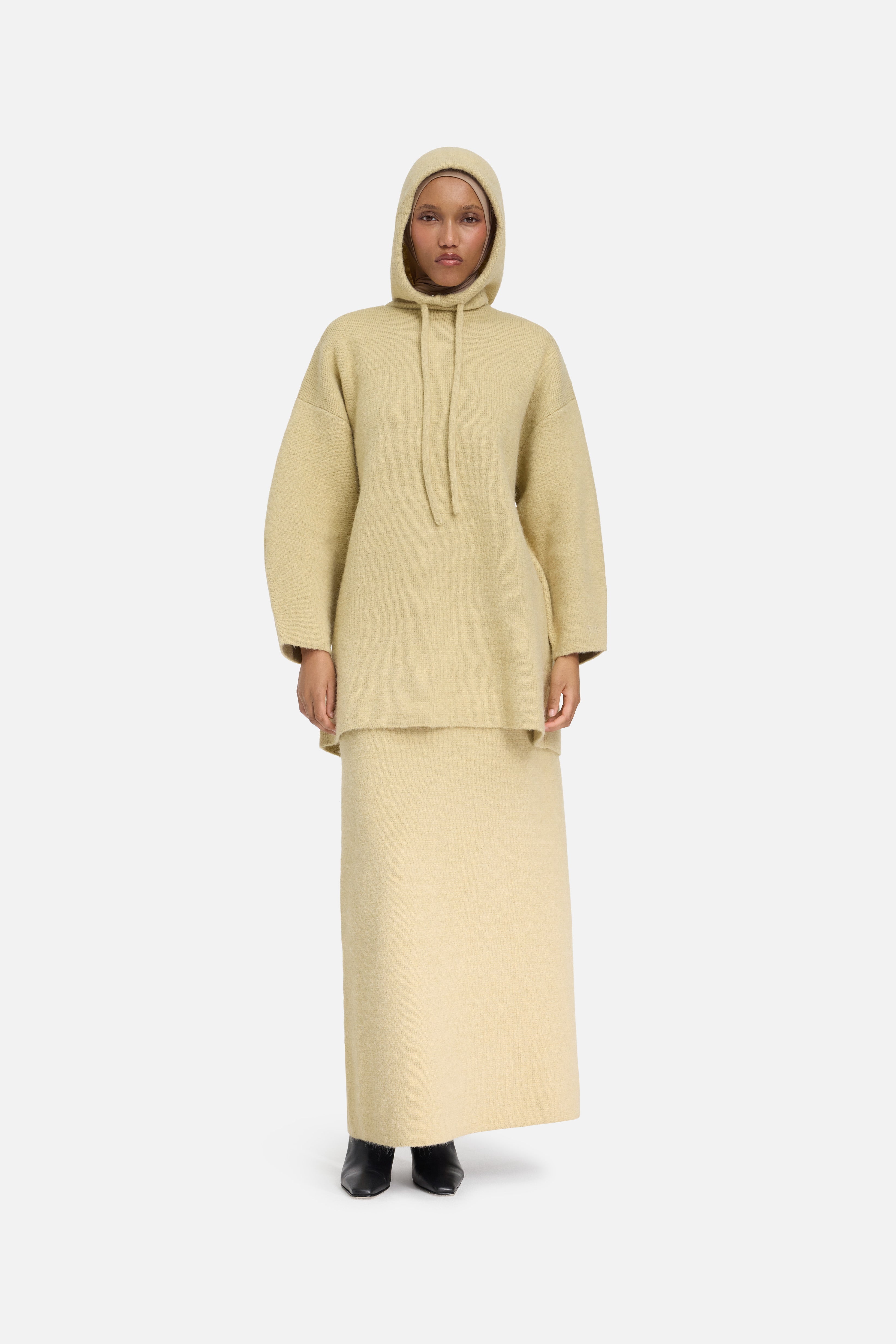 Cagoule en tricot brossé | Argile du désert