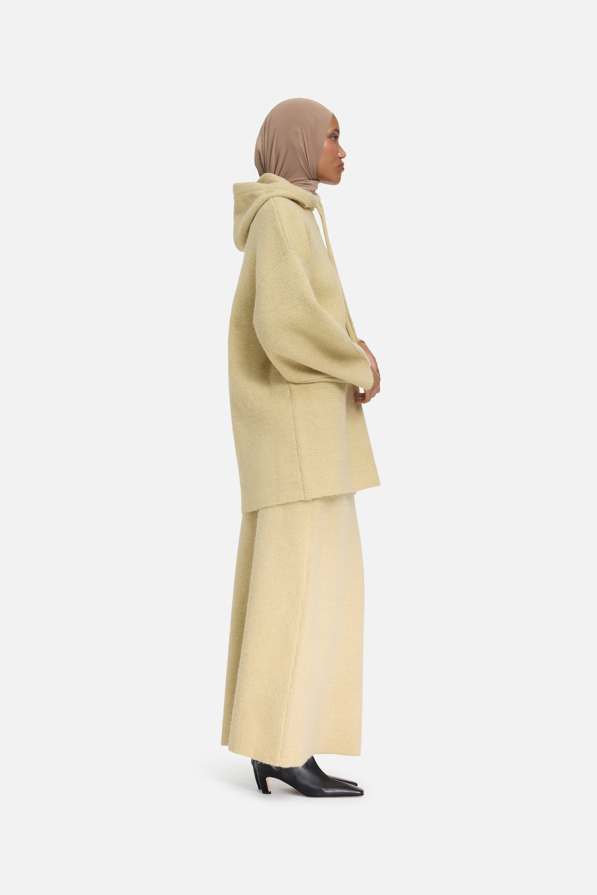 Cagoule en tricot brossé | Argile du désert