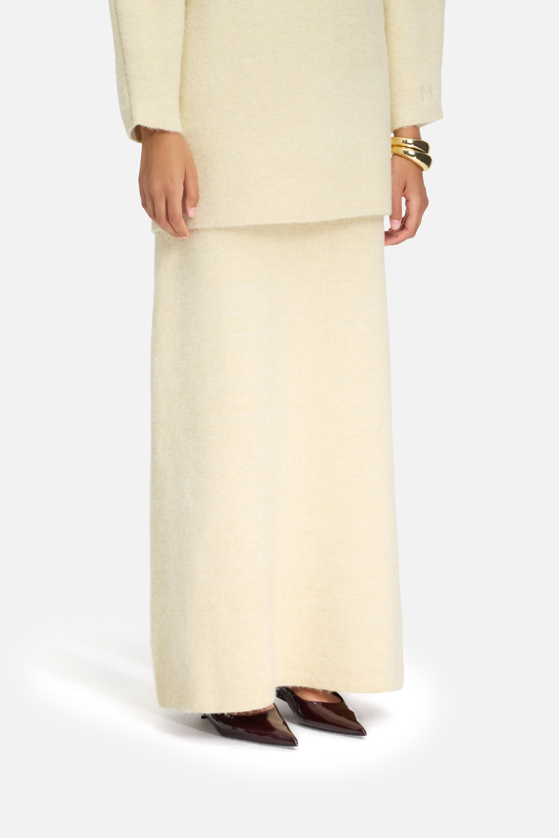 Jupe en tricot brossé | Nuage Blanc