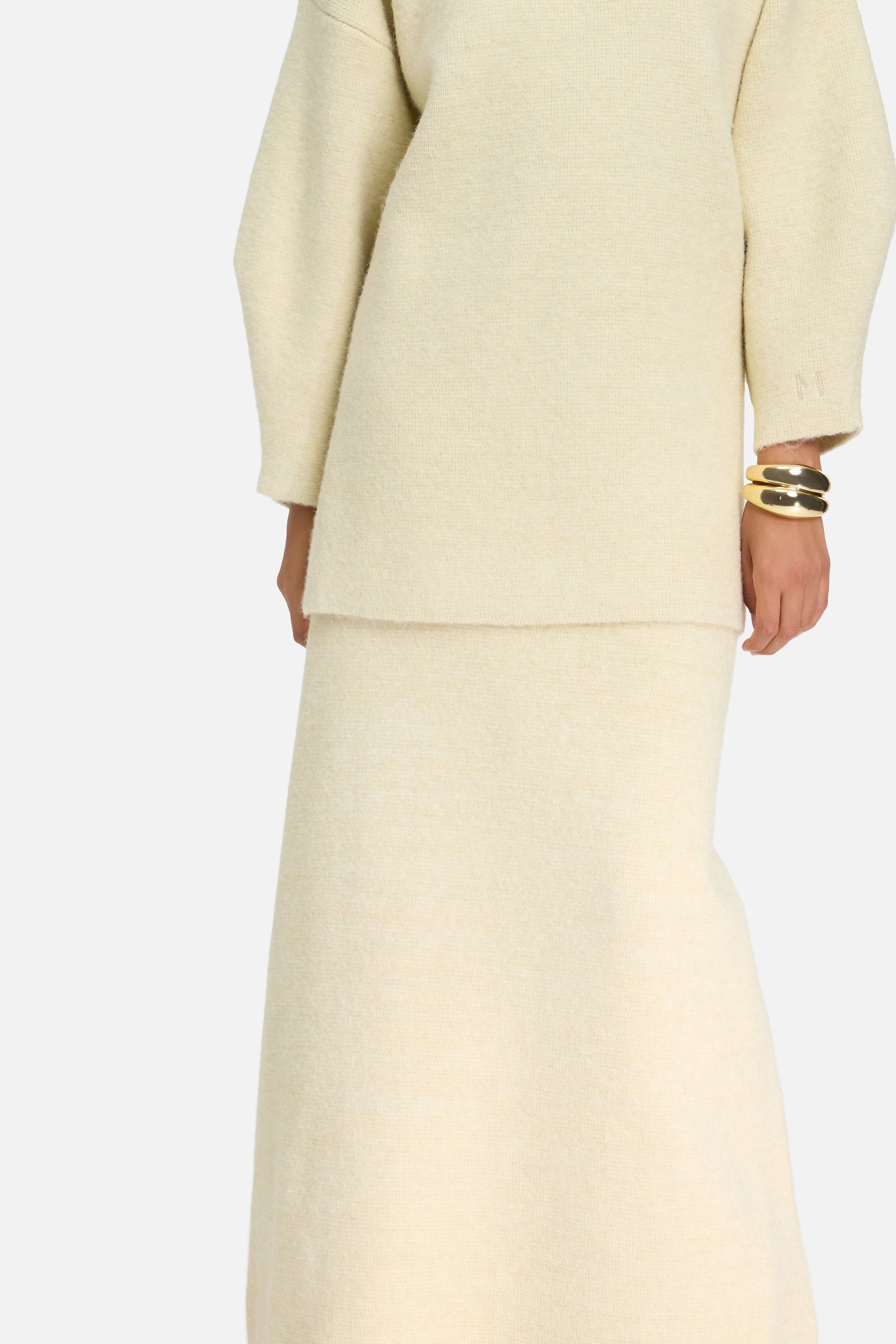 Jupe en tricot brossé | Nuage Blanc