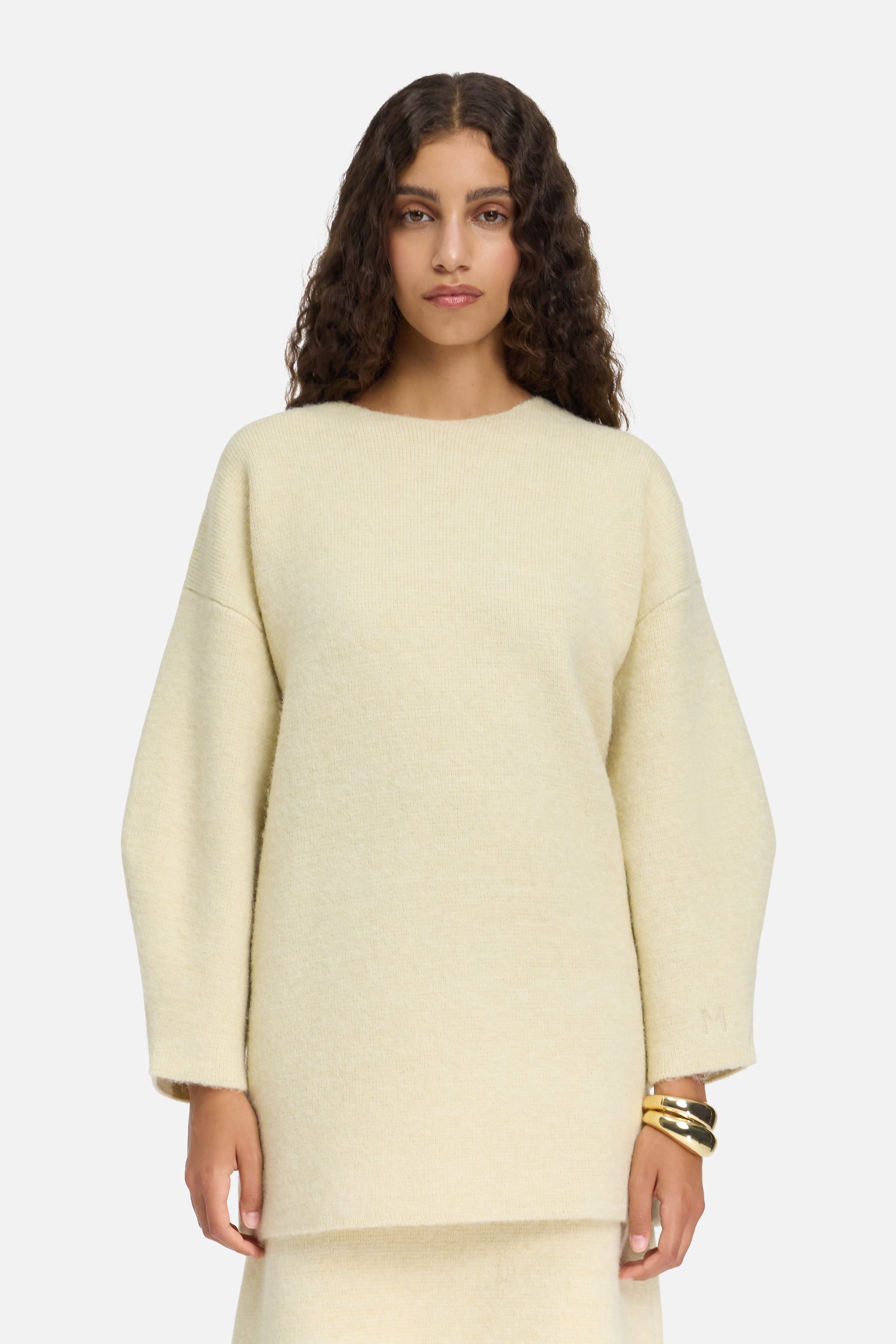 Pull en tricot brossé | Nuage Blanc