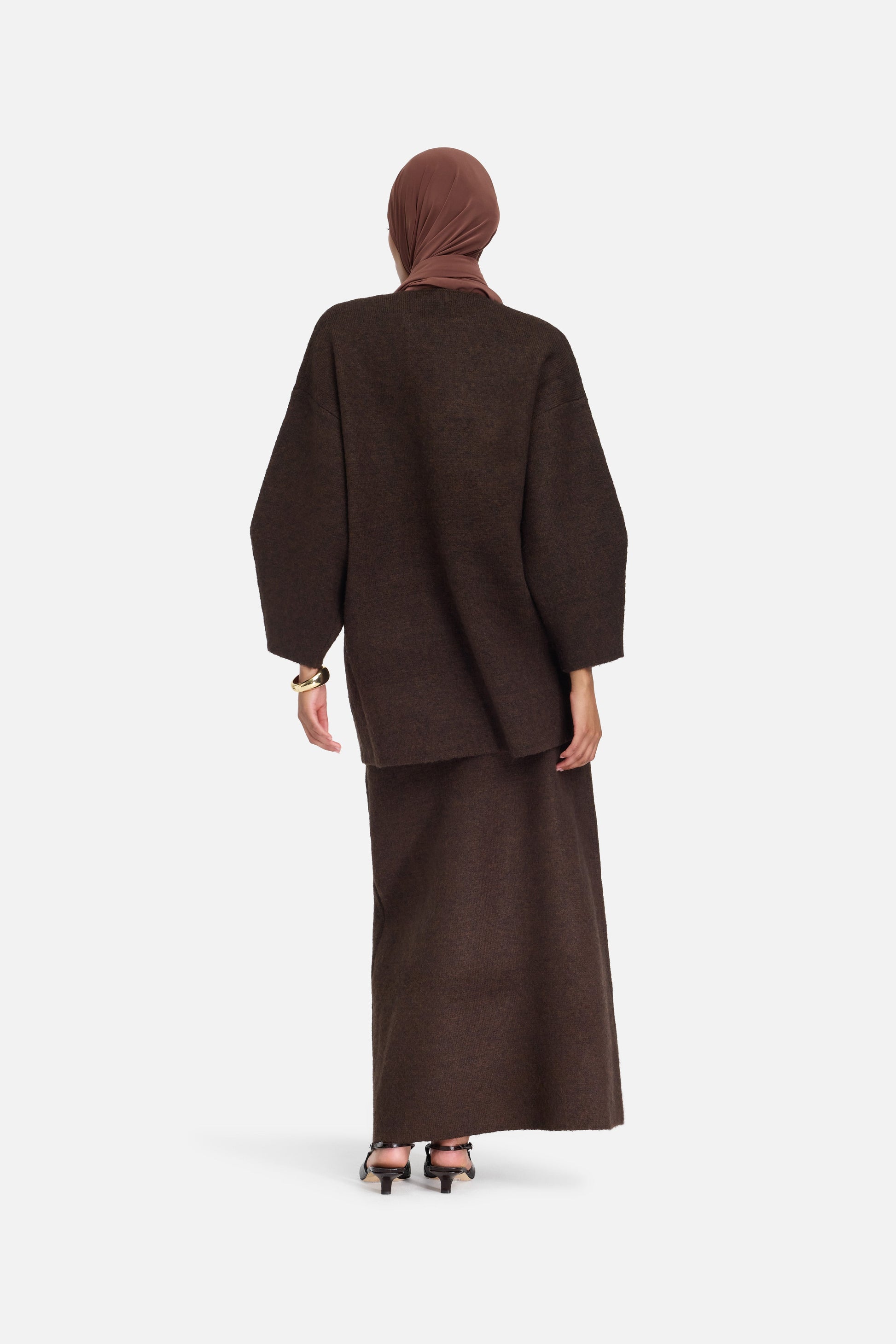 Pull en tricot brossé | Marron foncé