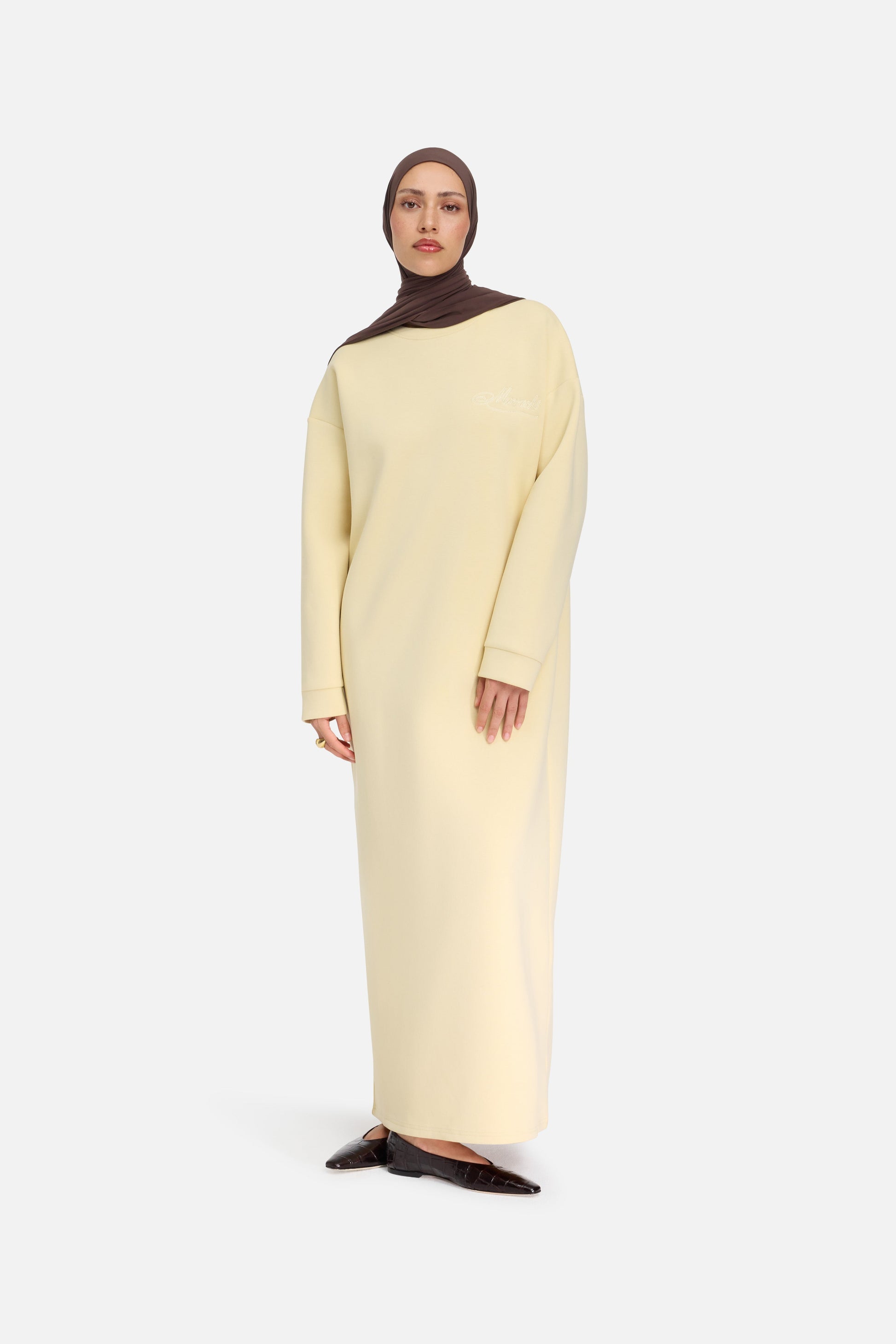 Robe pull confortable | Miel Blanc