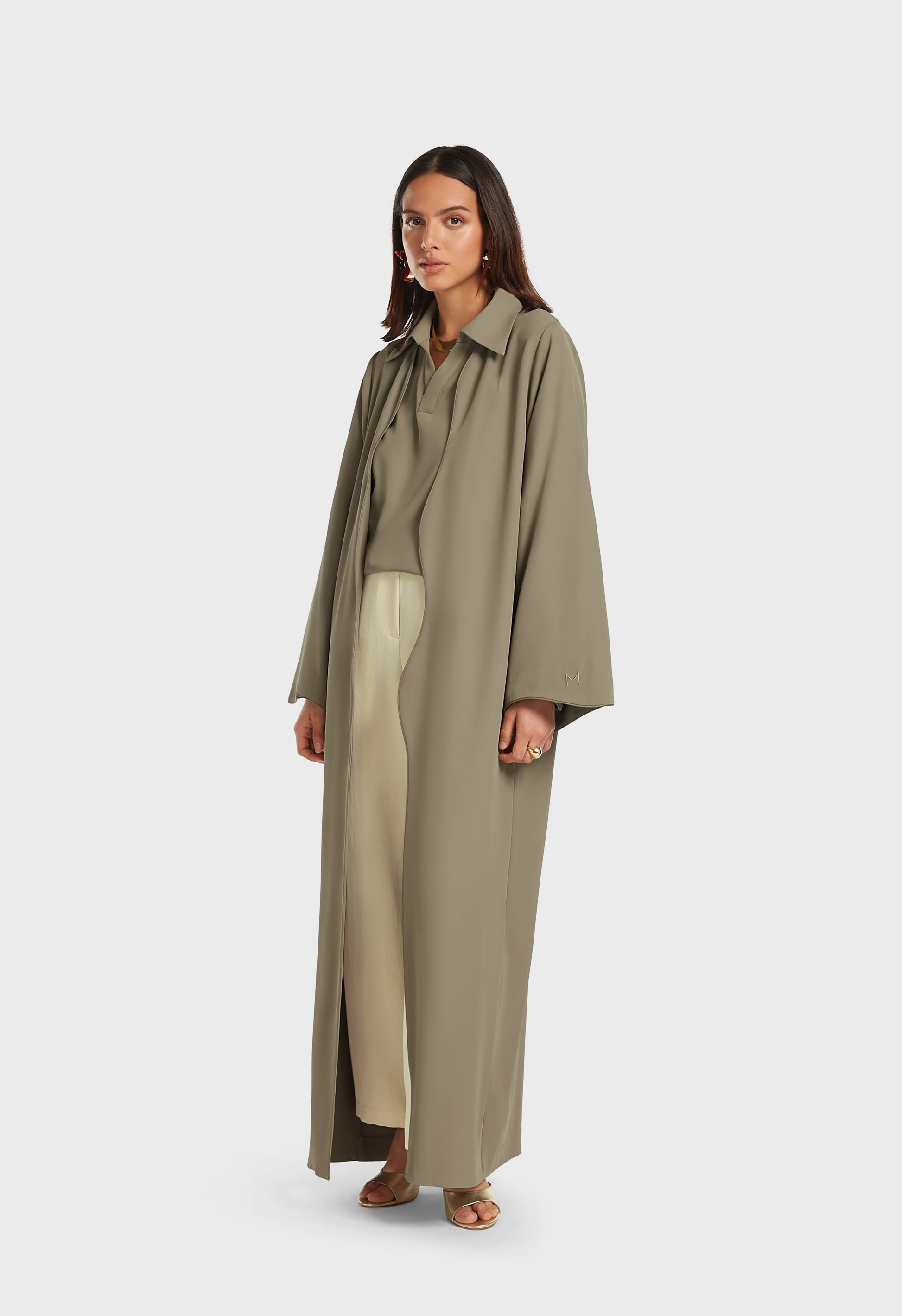 Abaya à bord incurvé | Brun Désert