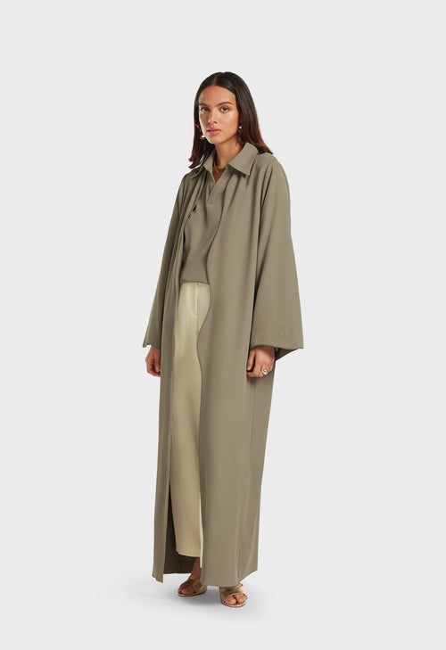 Abaya à bord incurvé | Brun Désert