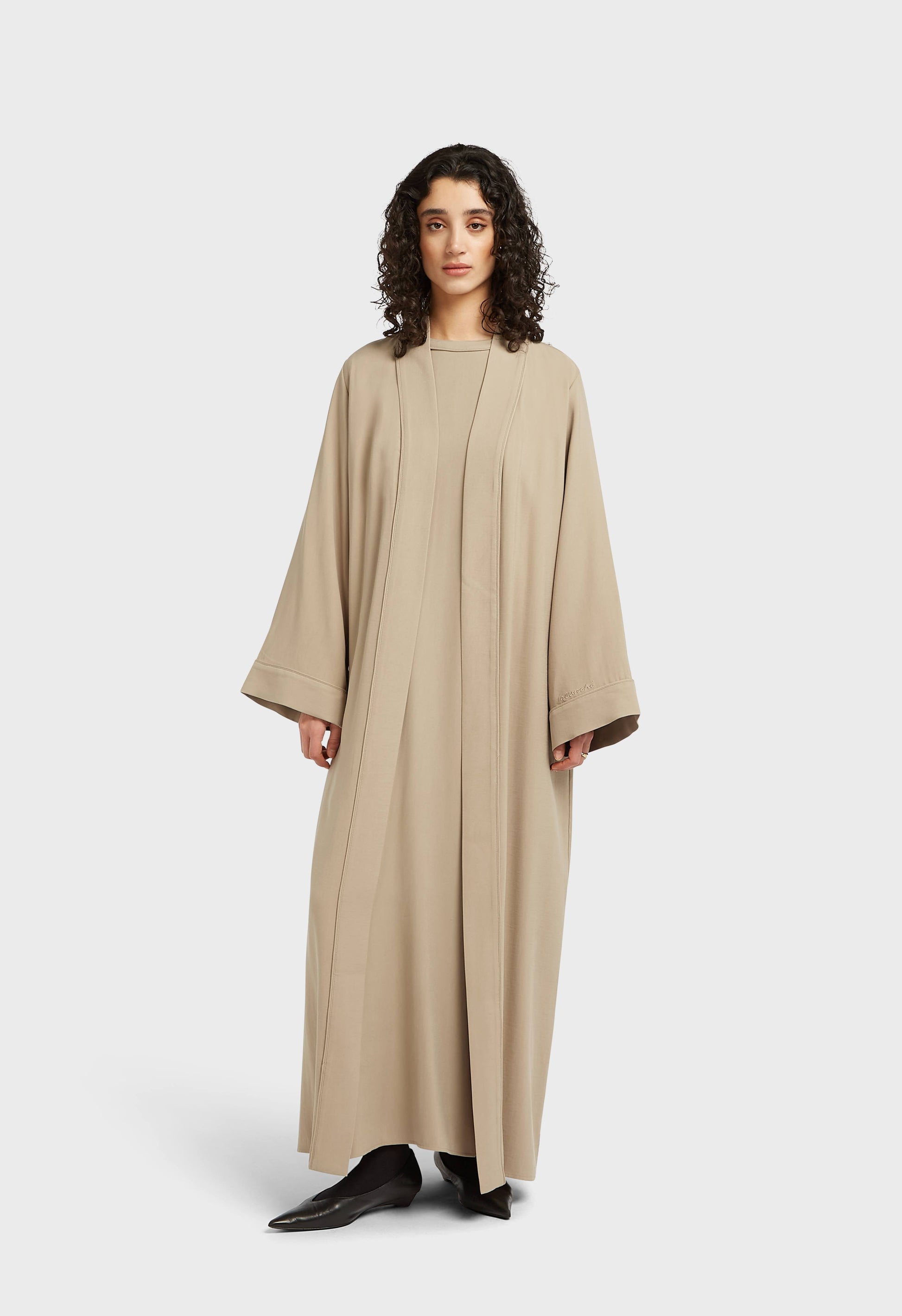Short Abaya tissé doux essentiel | Moka