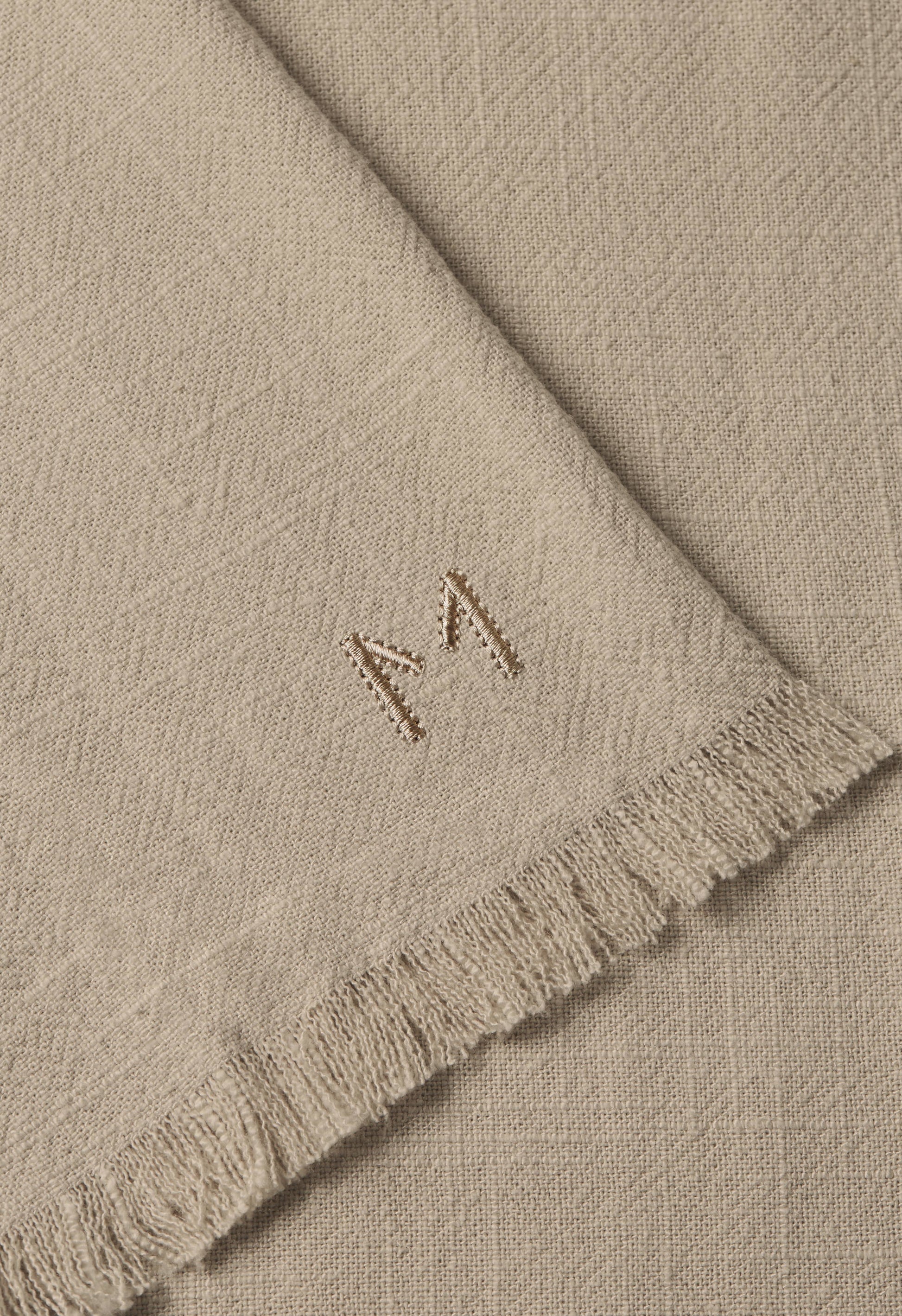 Abaya en lin à ourlet effiloché | Brun Désert