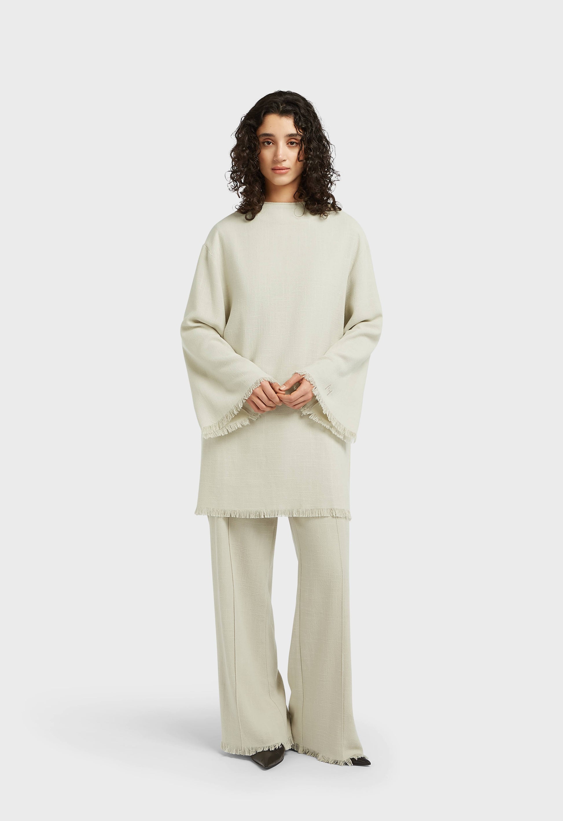 Haut en lin à ourlet effiloché | Tempête légère