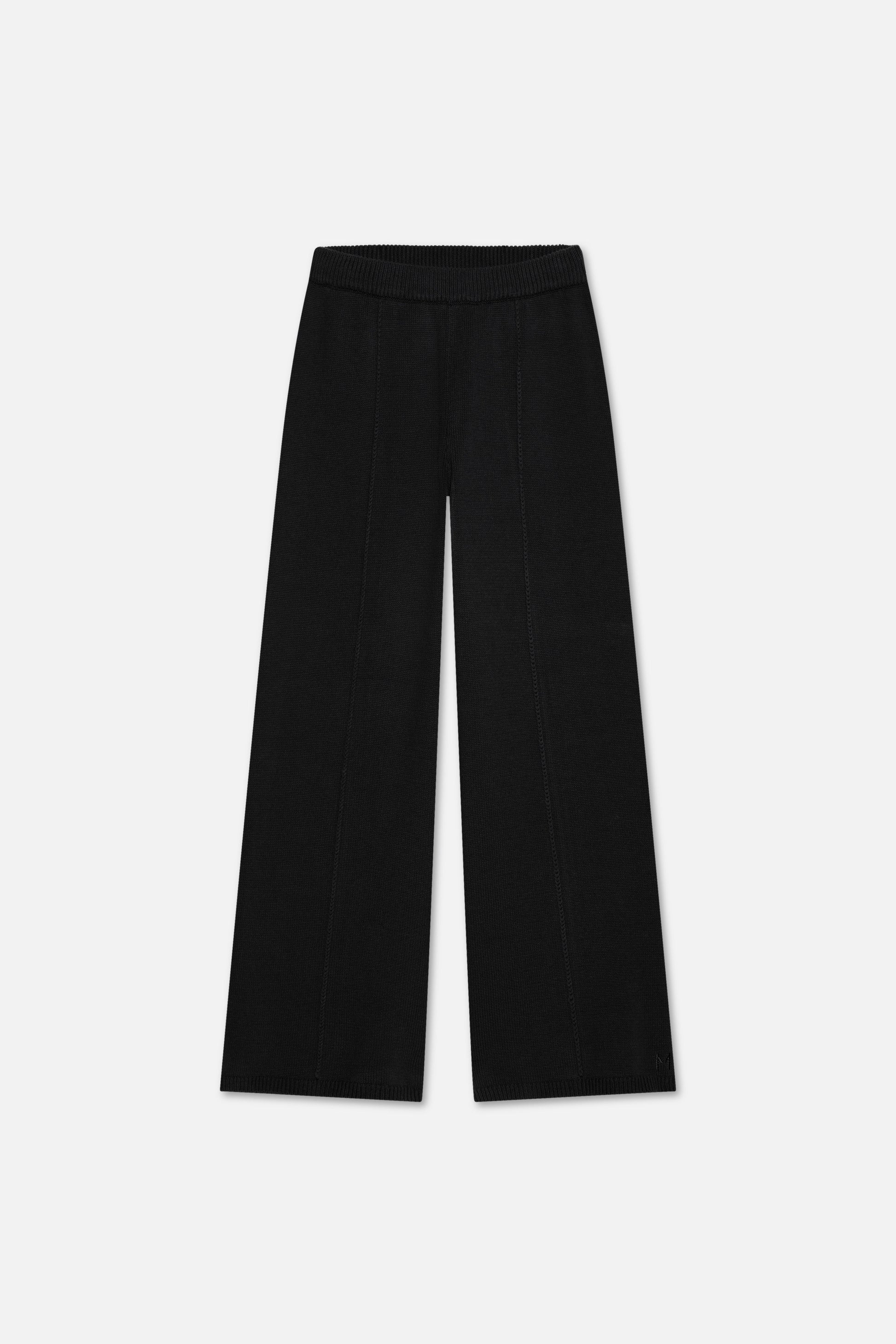 Pantalon torsadé tricoté | Noir