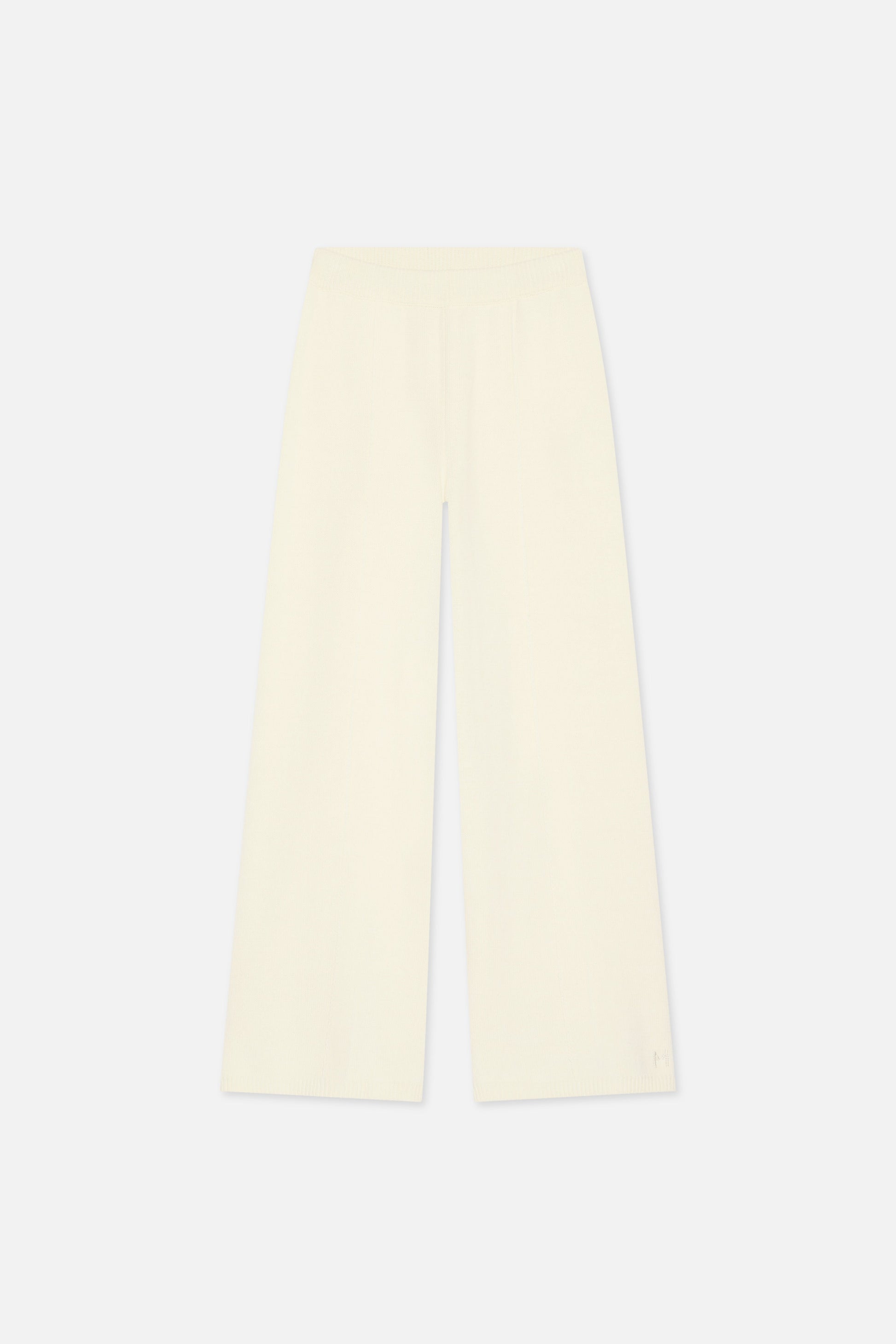 Pantalon torsadé tricoté | Porcelaine