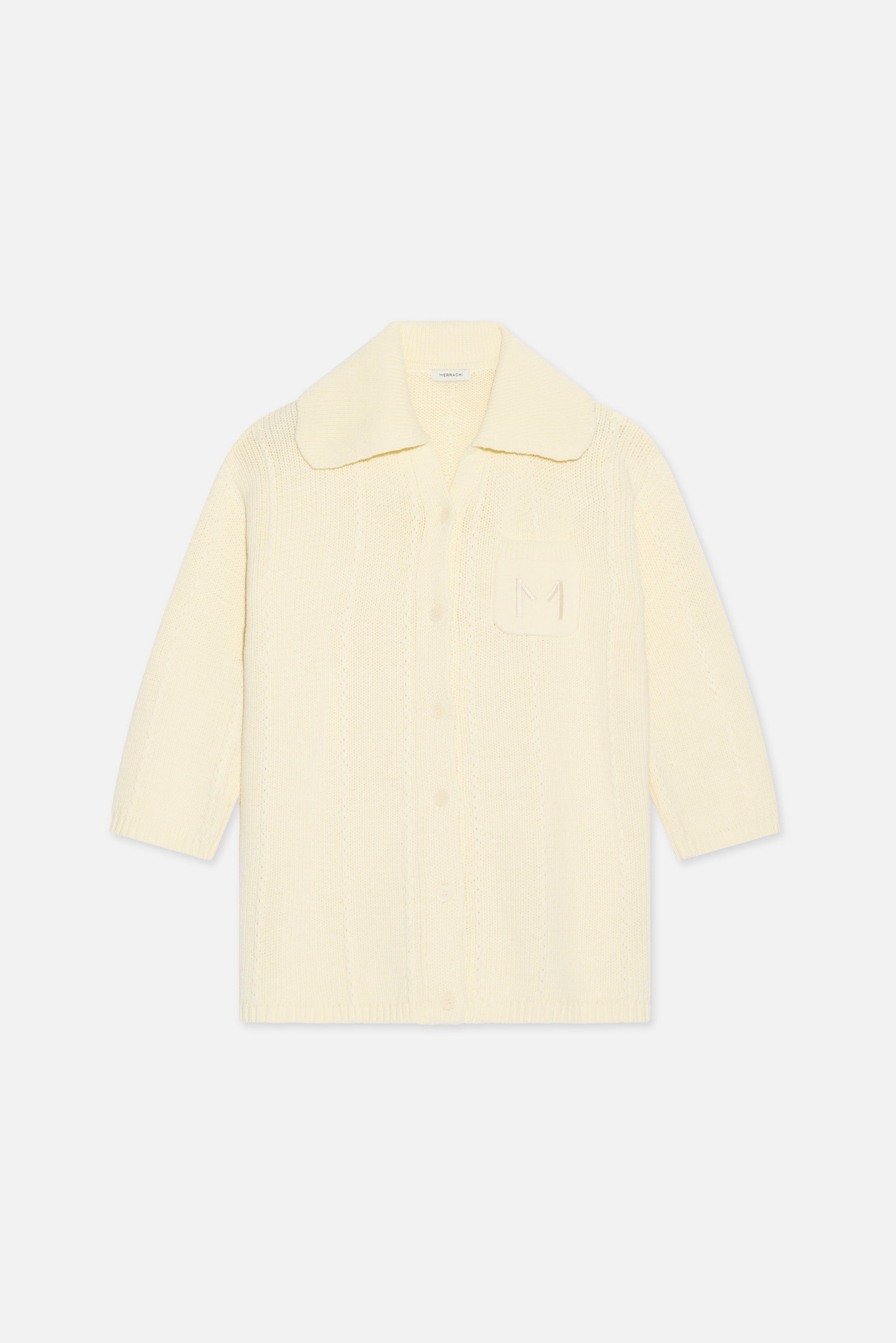 Cardigan à col tricoté | Porcelaine