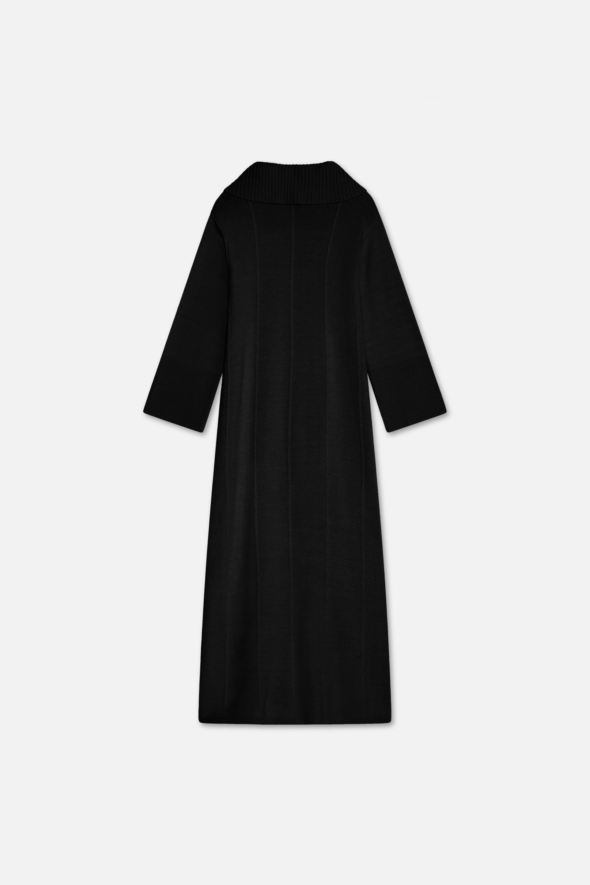 Robe à col tricoté | Noir