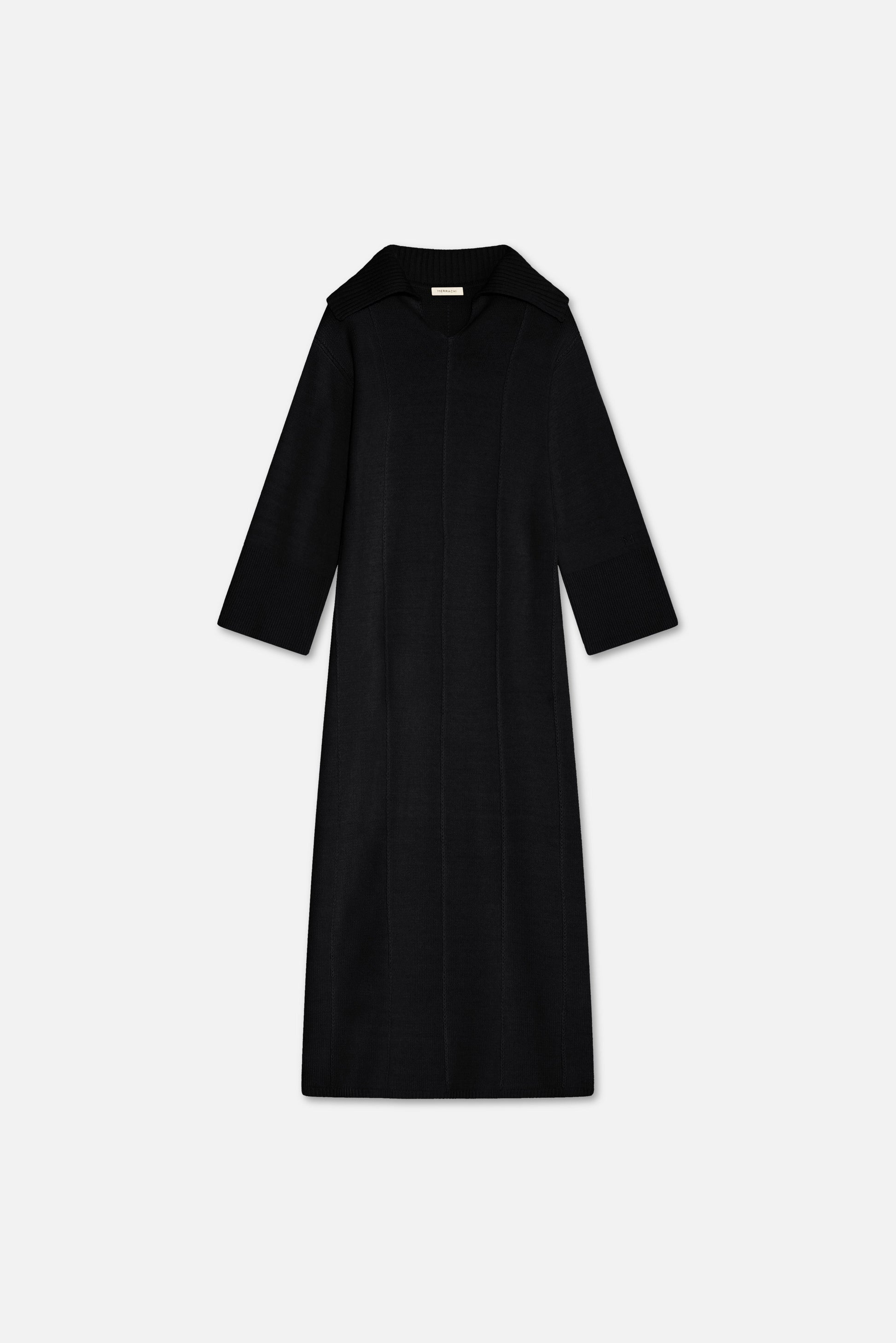 Robe à col tricoté | Noir