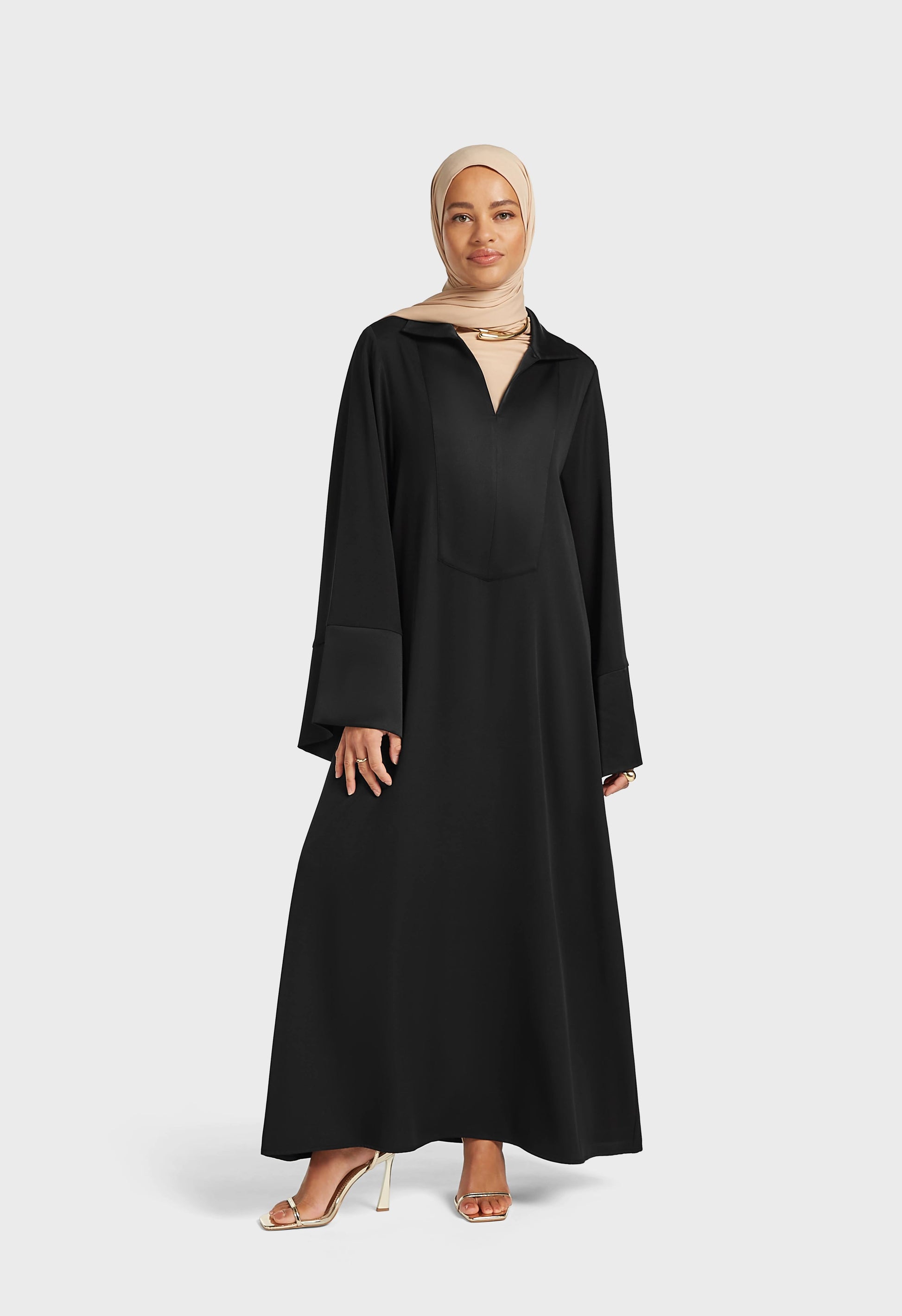 Robe Caftan Régulière | Noir