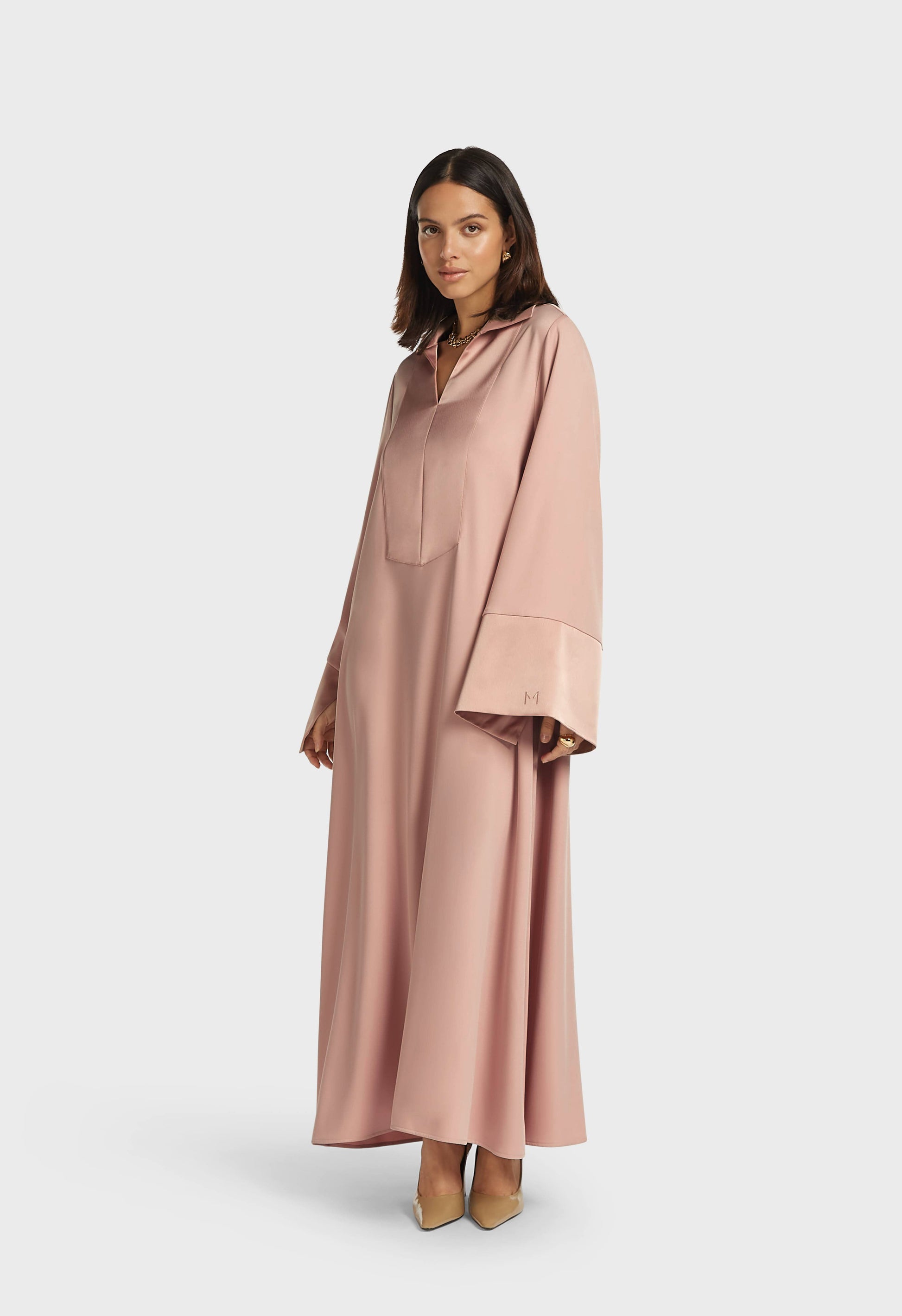Robe caftan courte | Rose foncée
