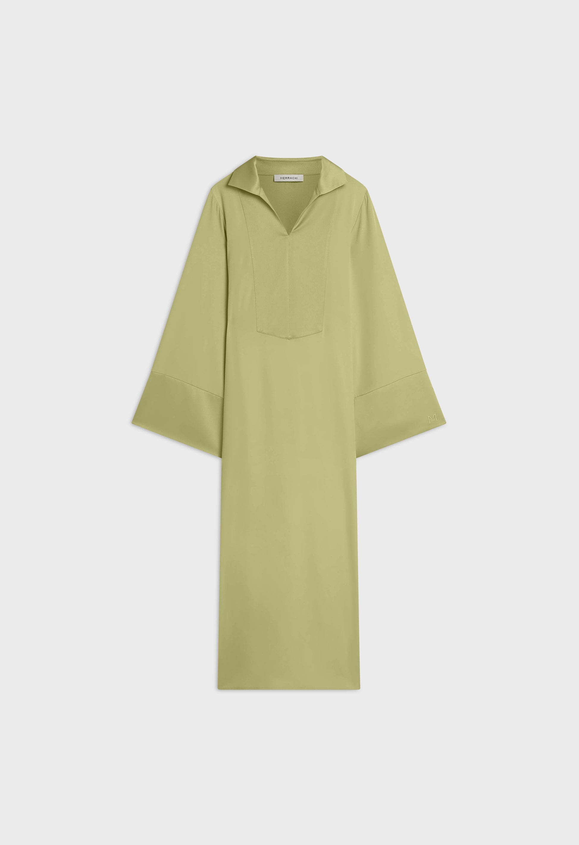 Robe caftan courte | Kaki doux