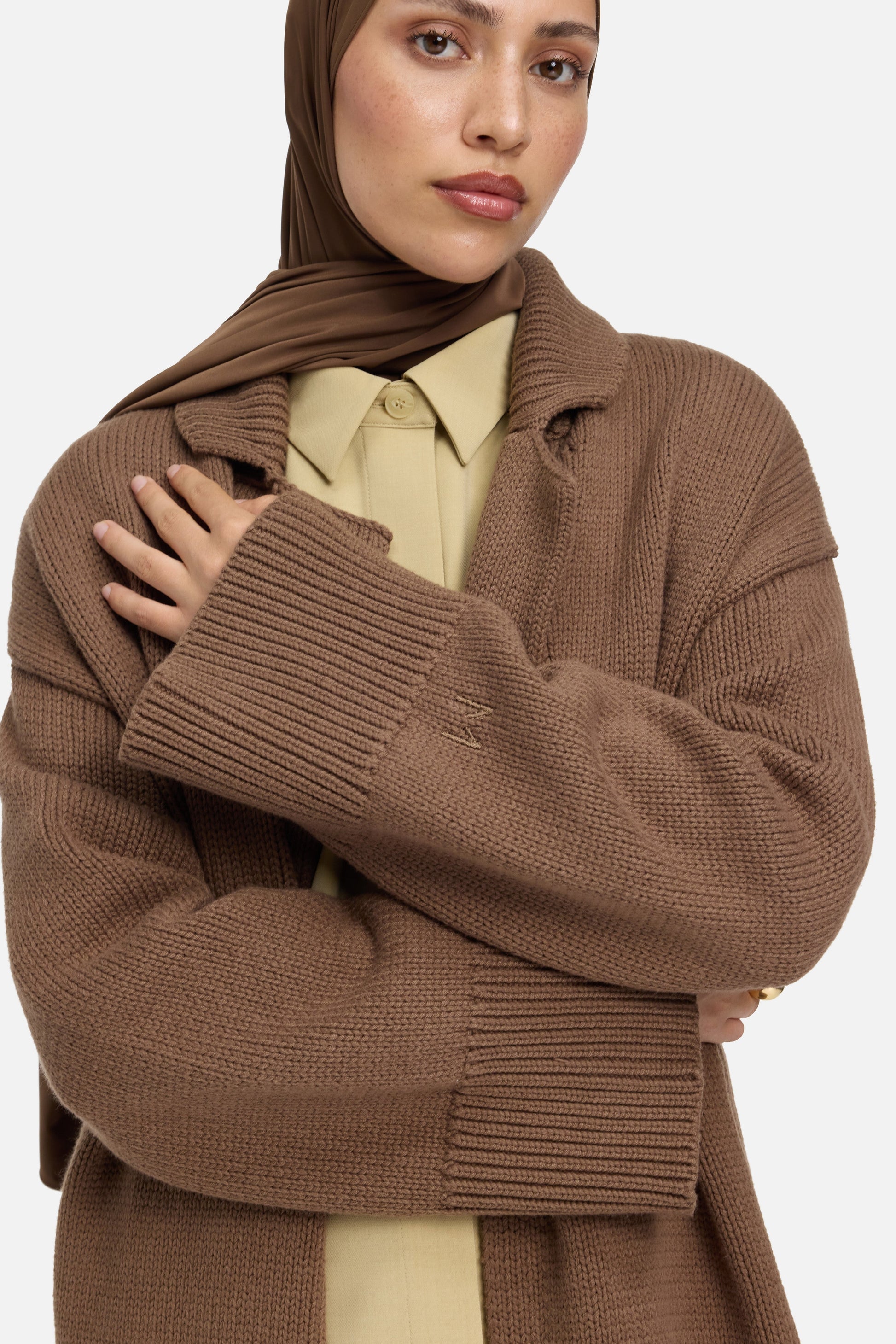 Abaya tricotée | Chocolat