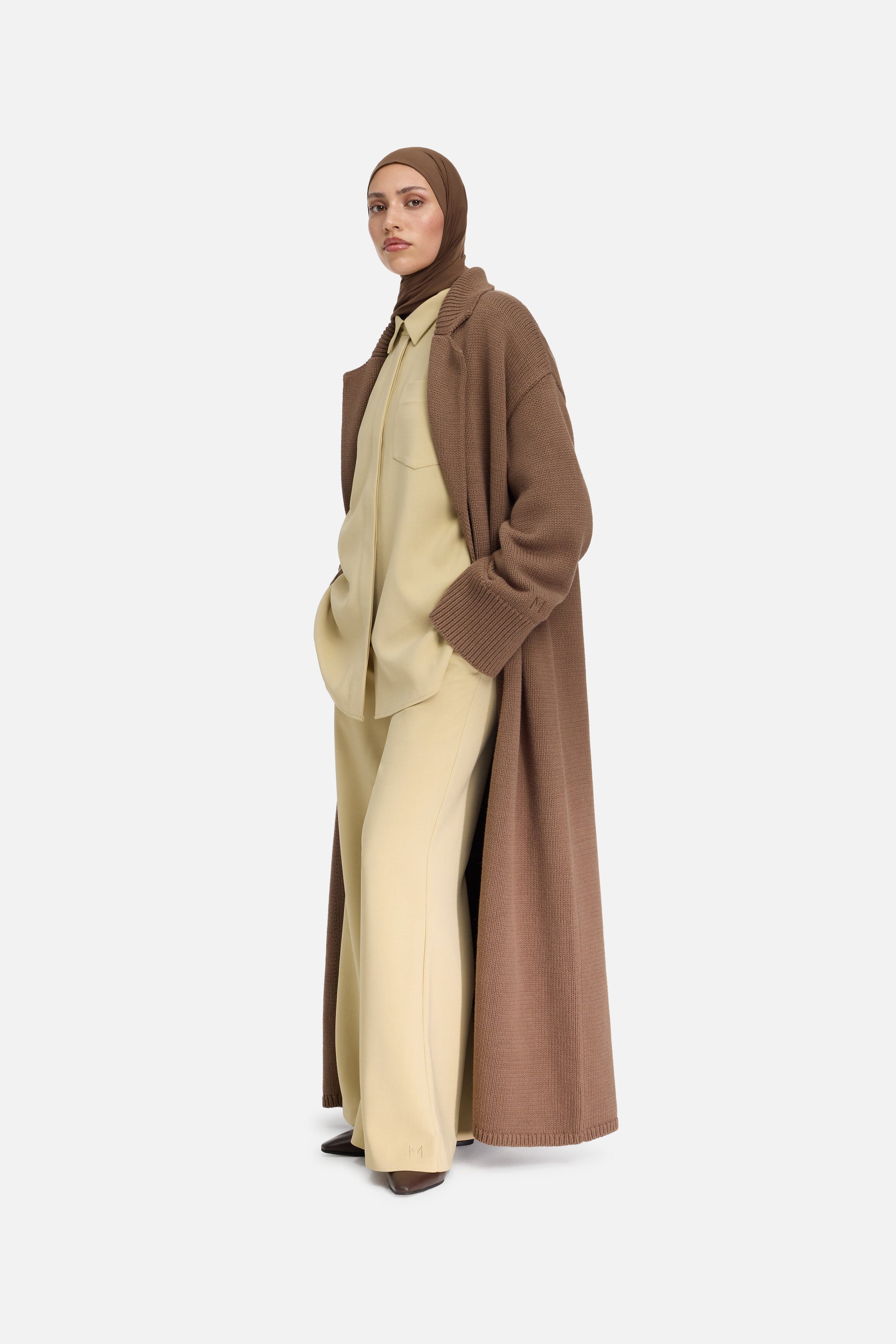Abaya tricotée | Chocolat