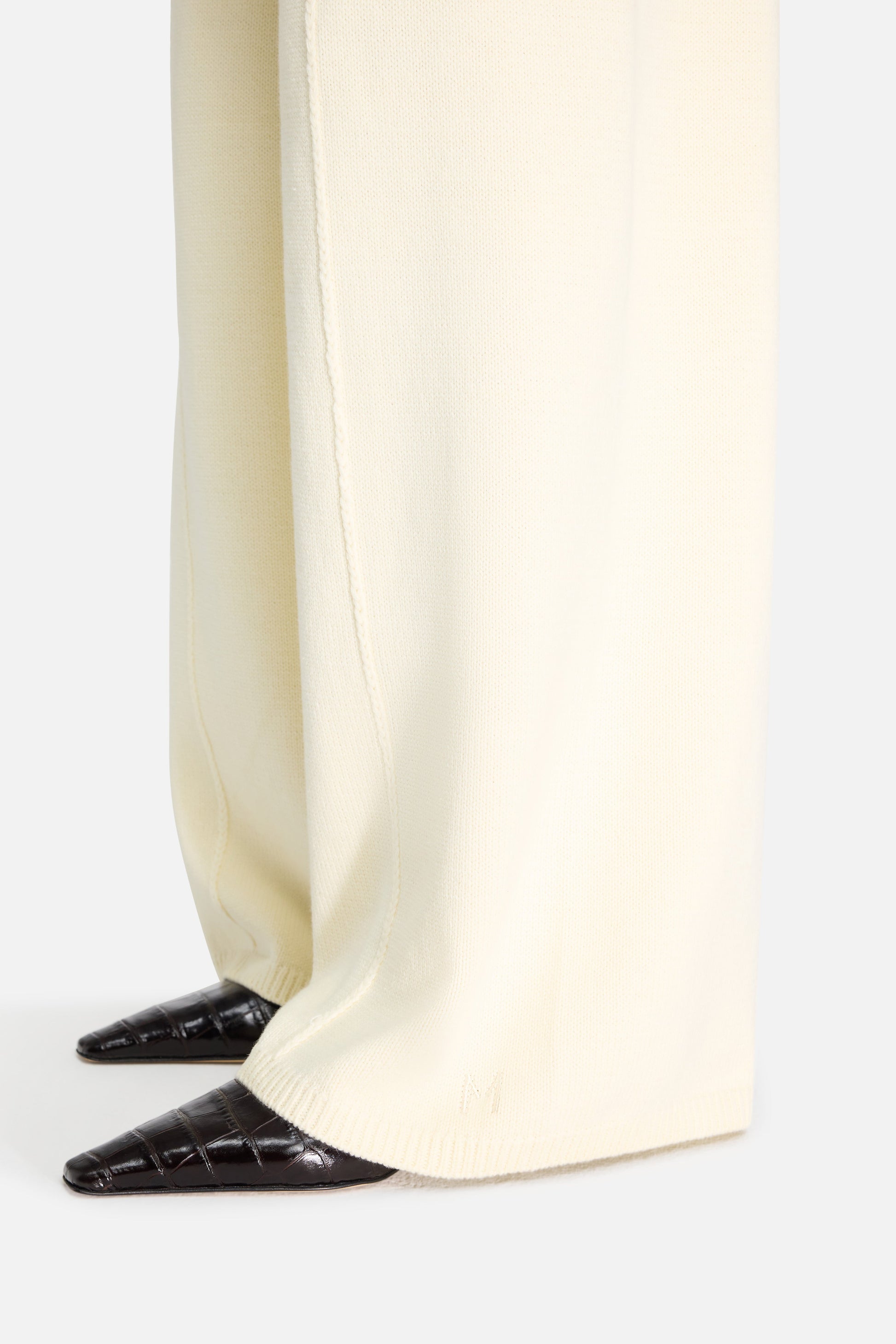 Pantalon torsadé tricoté | Porcelaine