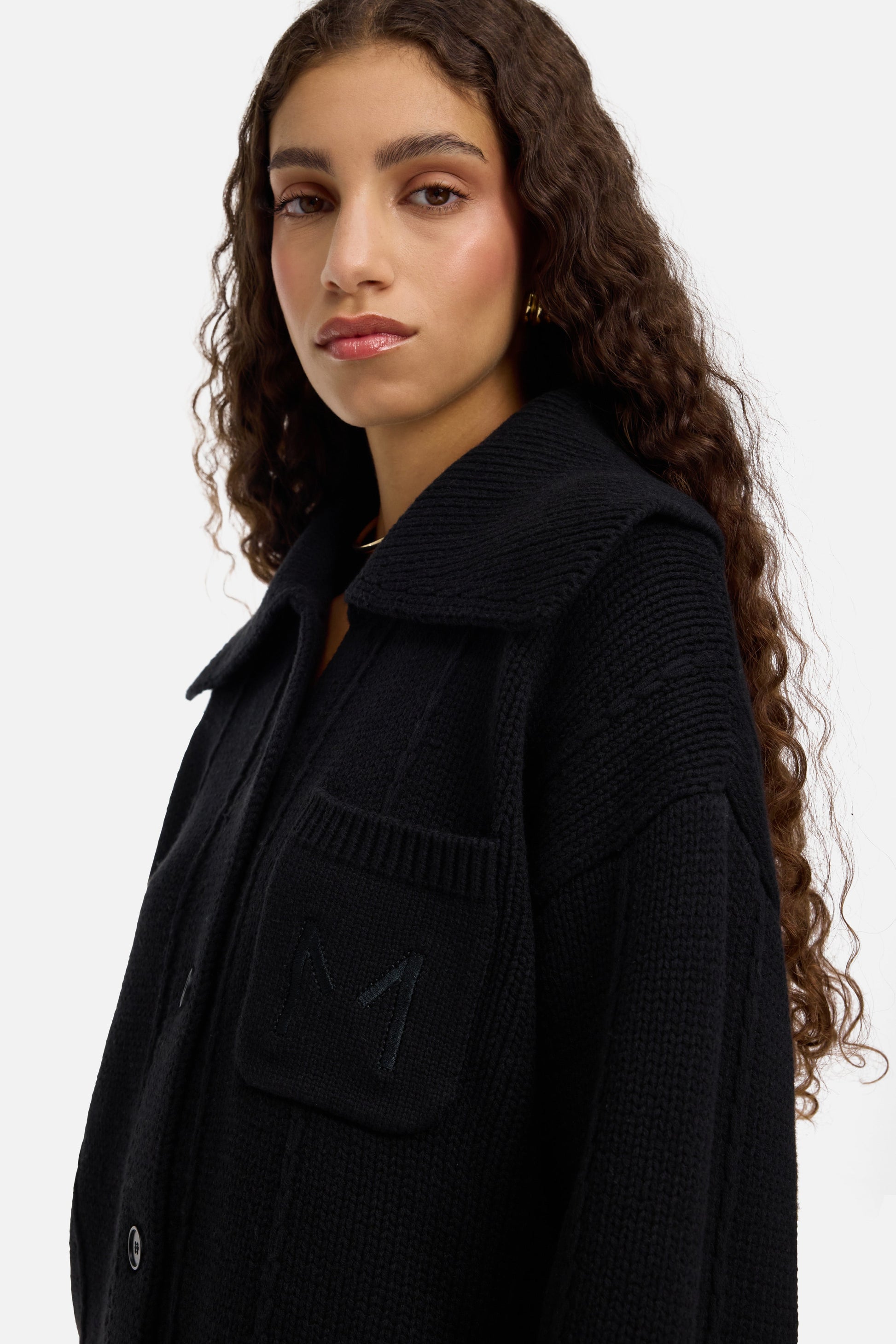 Cardigan à col tricoté | Noir