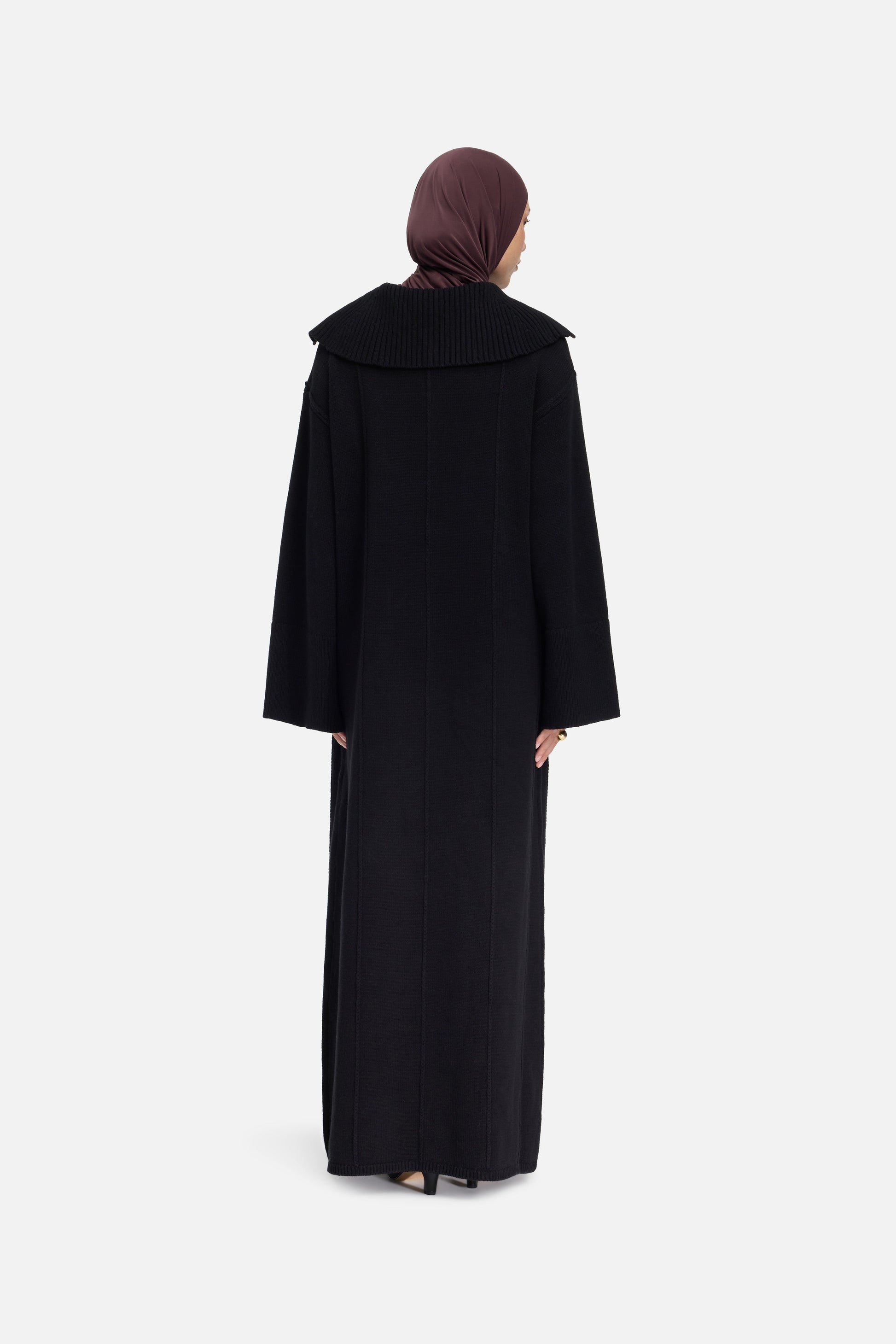 Robe à col tricoté | Noir