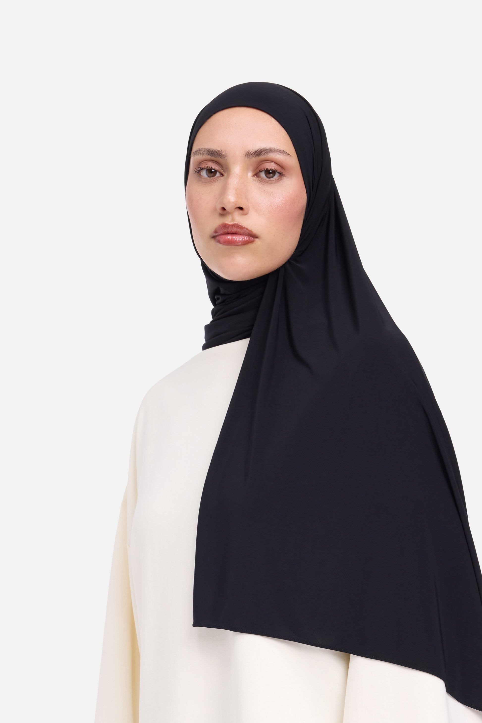 Écharpe en jersey liquide | Noir