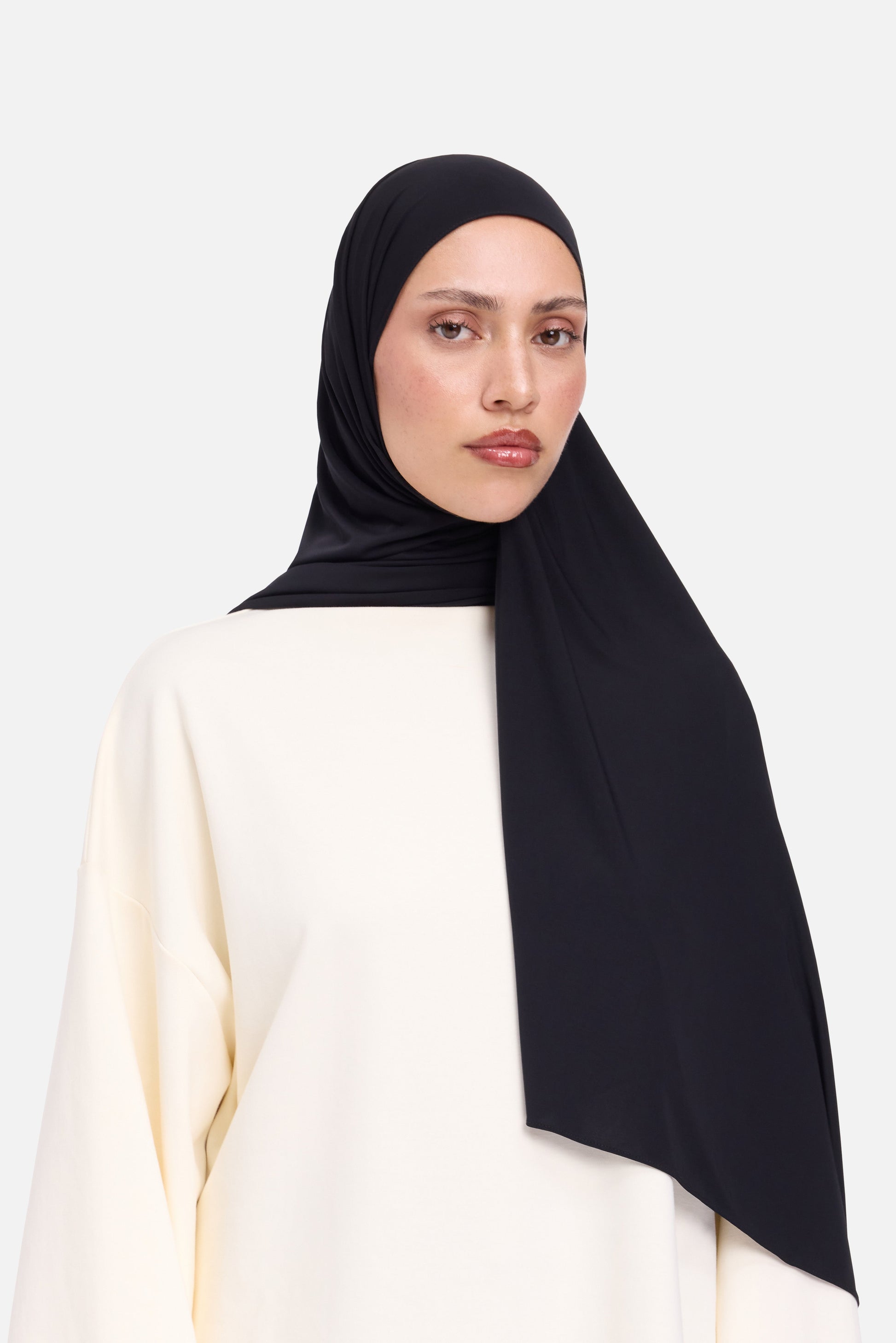 Écharpe en jersey liquide | Noir