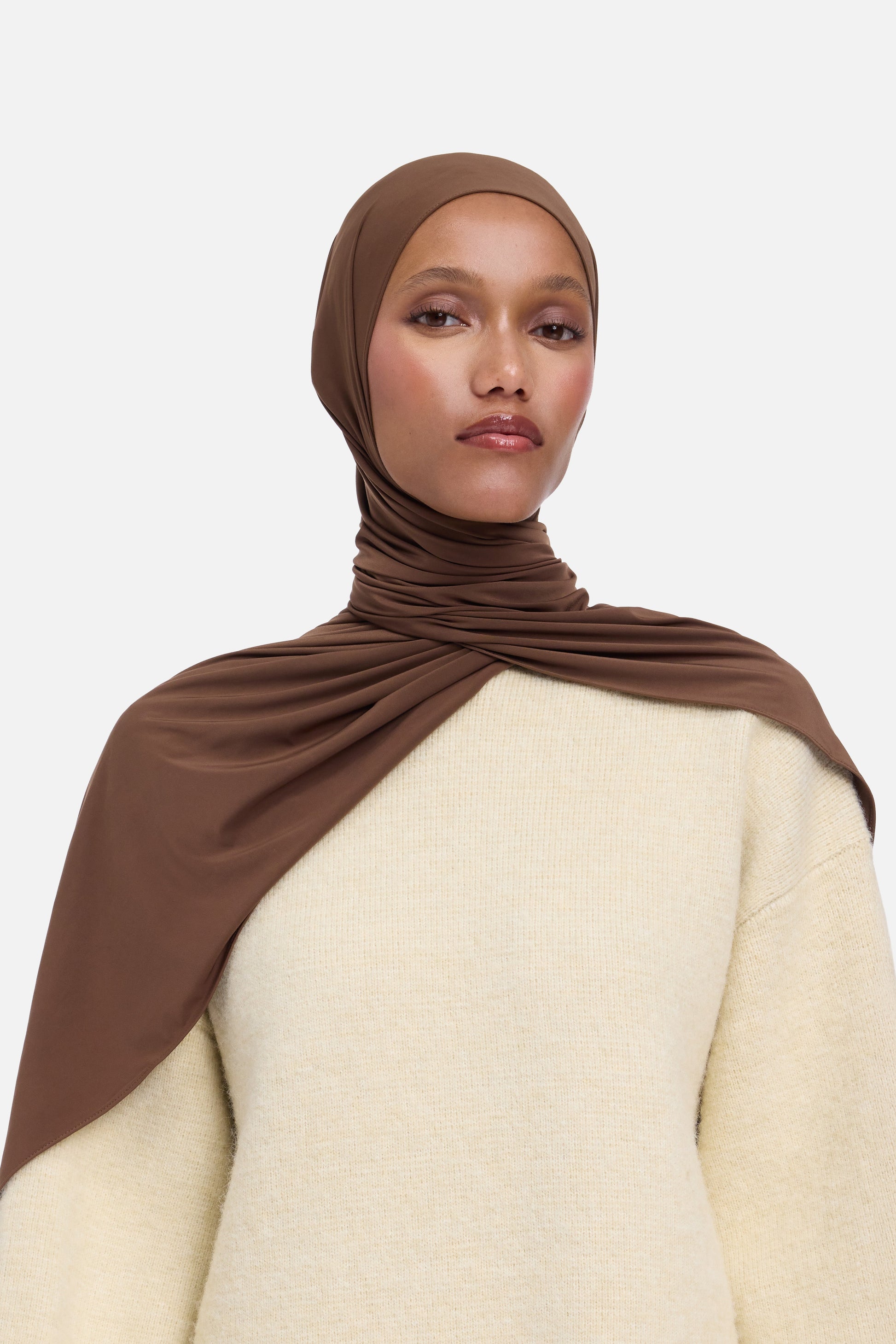 Écharpe en jersey liquide | Chocolat