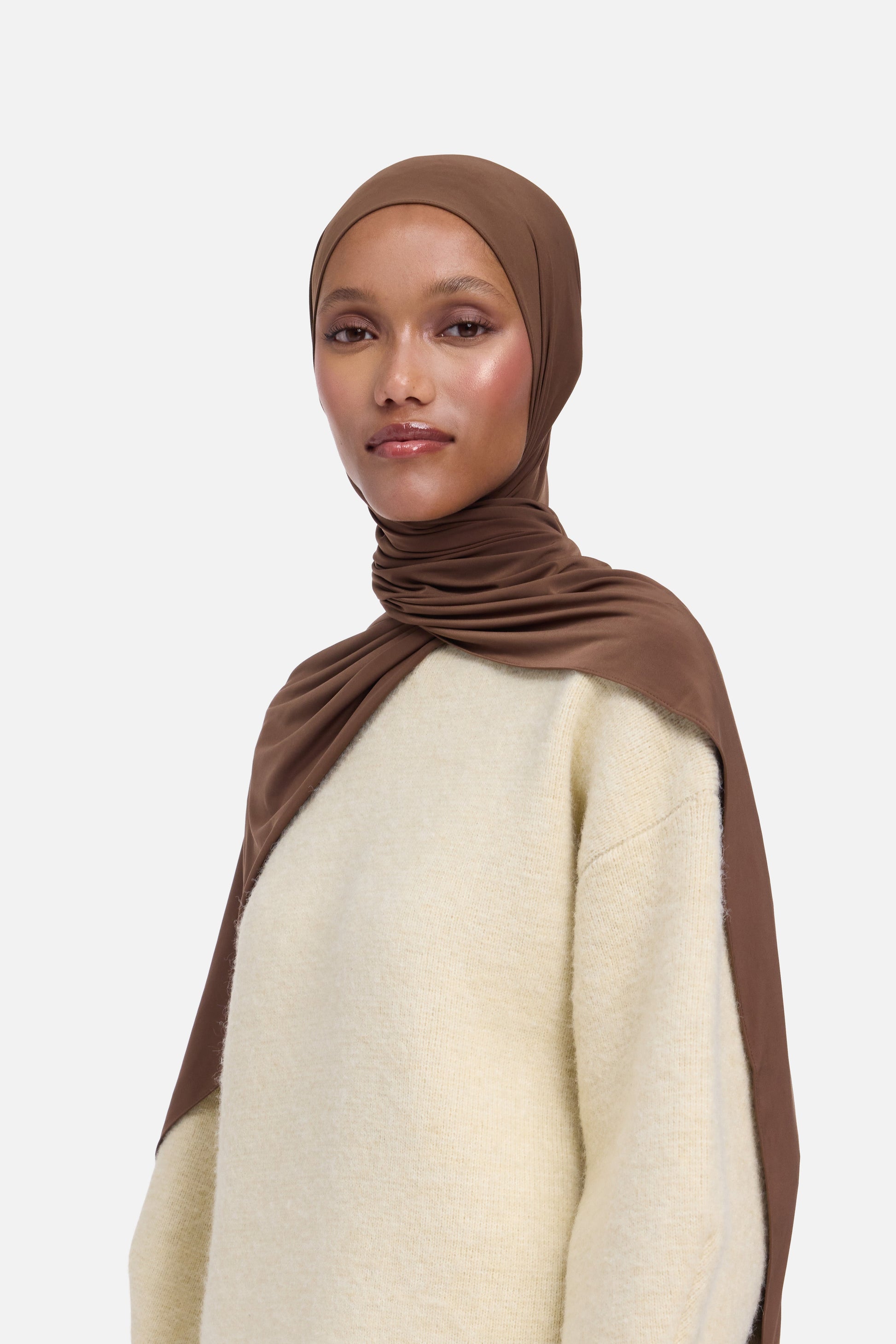 Écharpe en jersey liquide | Chocolat