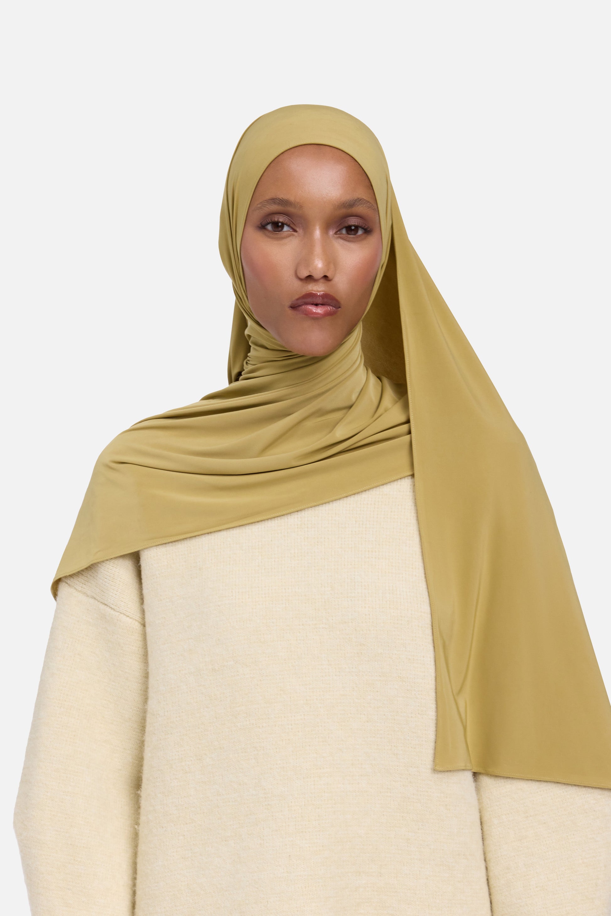 Écharpe en jersey liquide | Pistache foncée