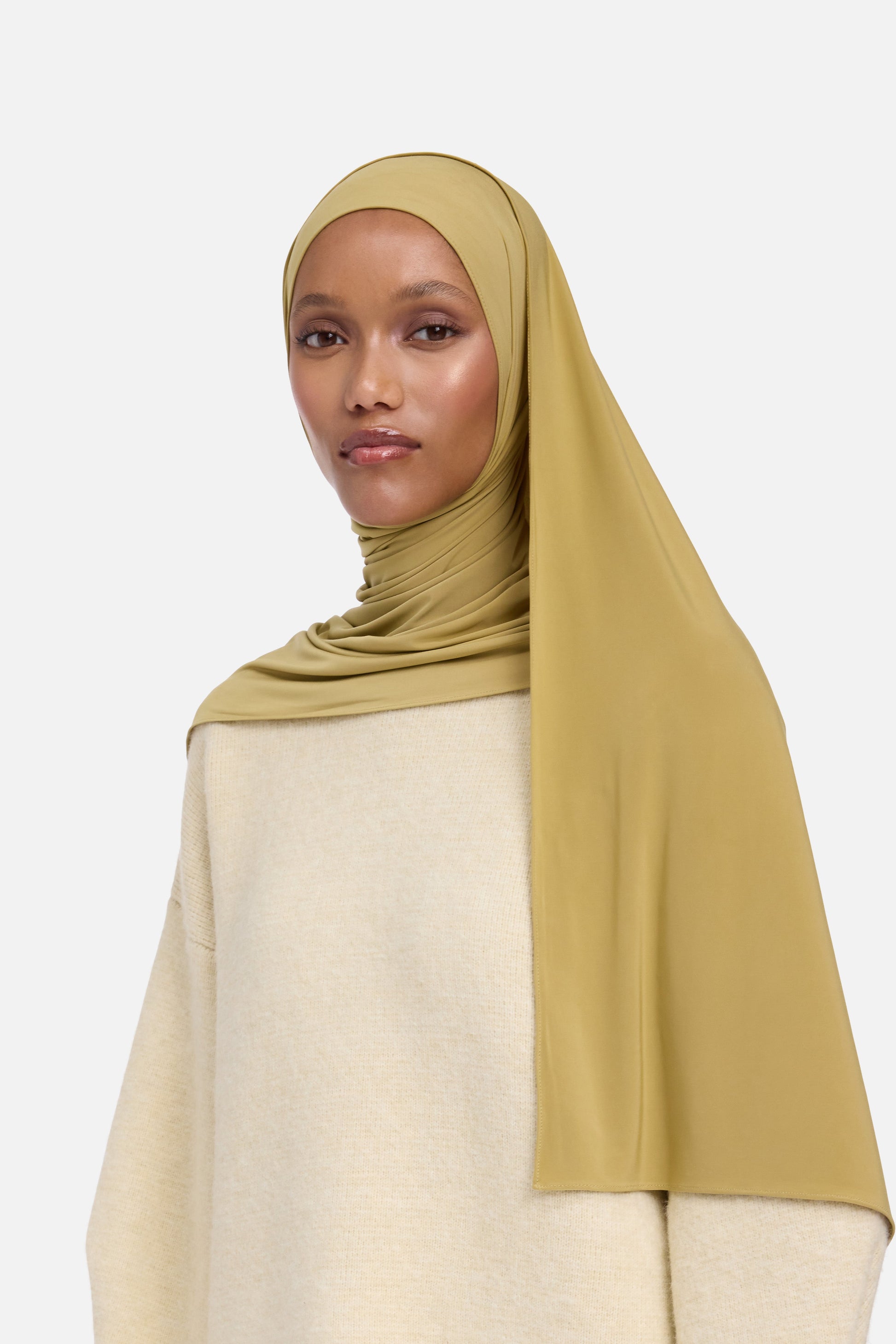 Écharpe en jersey liquide | Pistache foncée