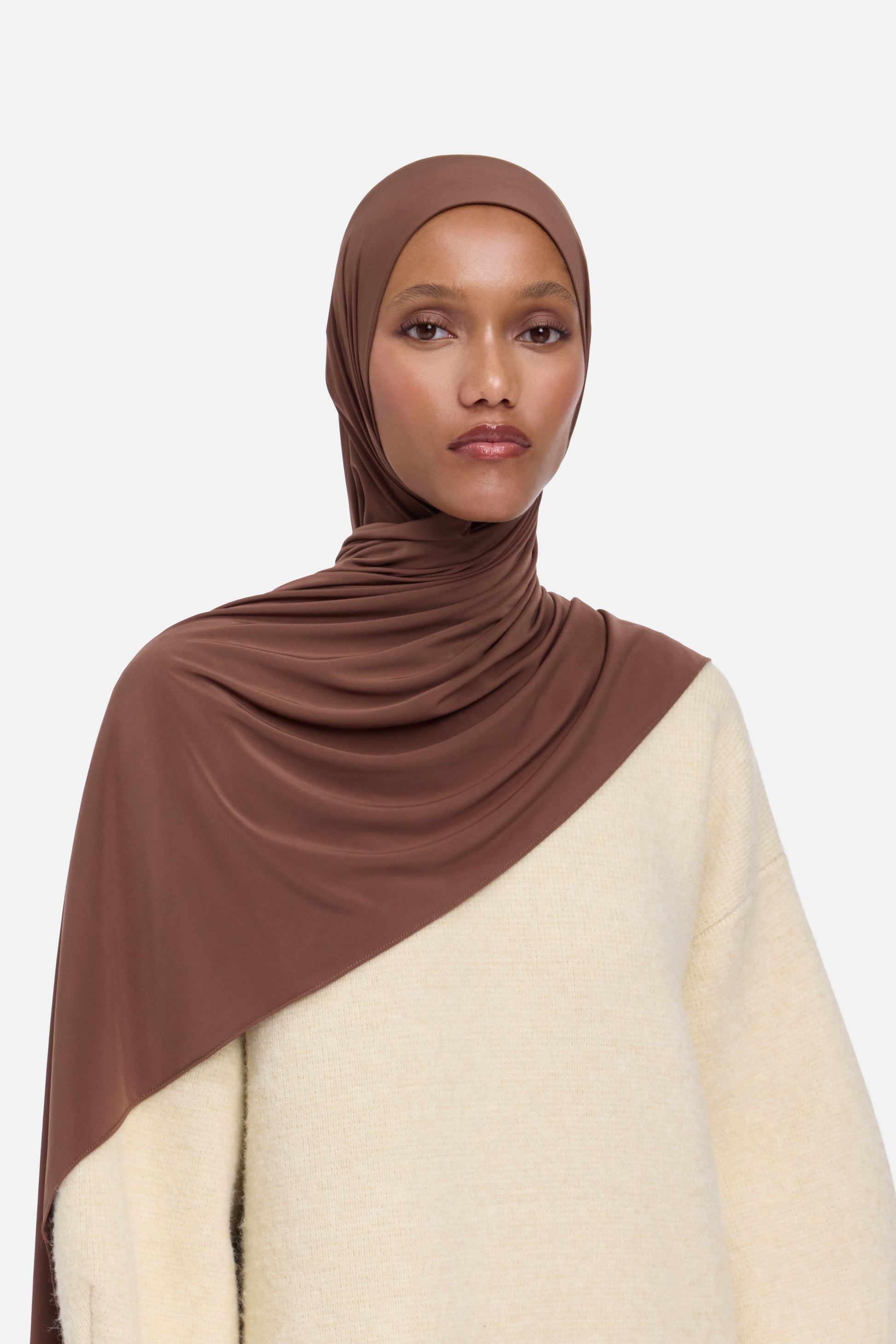 Écharpe en jersey liquide | Bois rouge