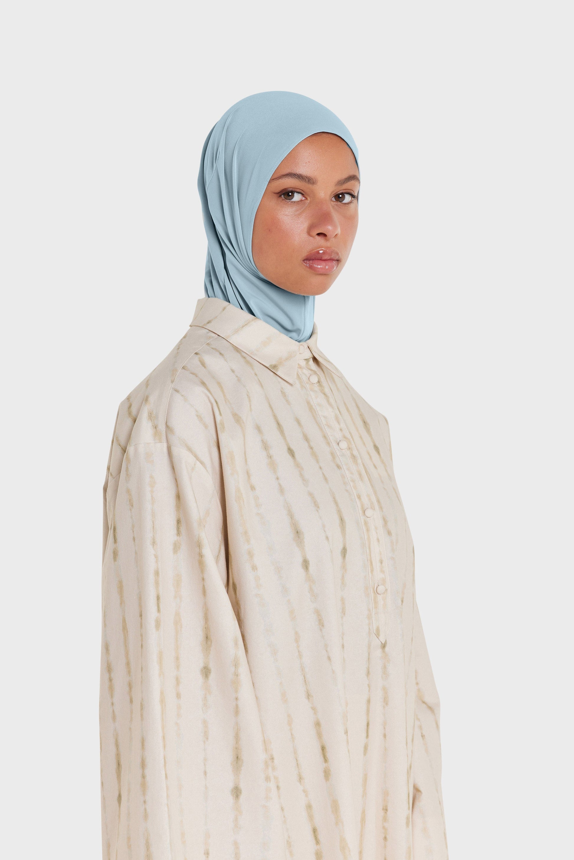 Hijab en jersey haut de gamme | Bleu brumeux