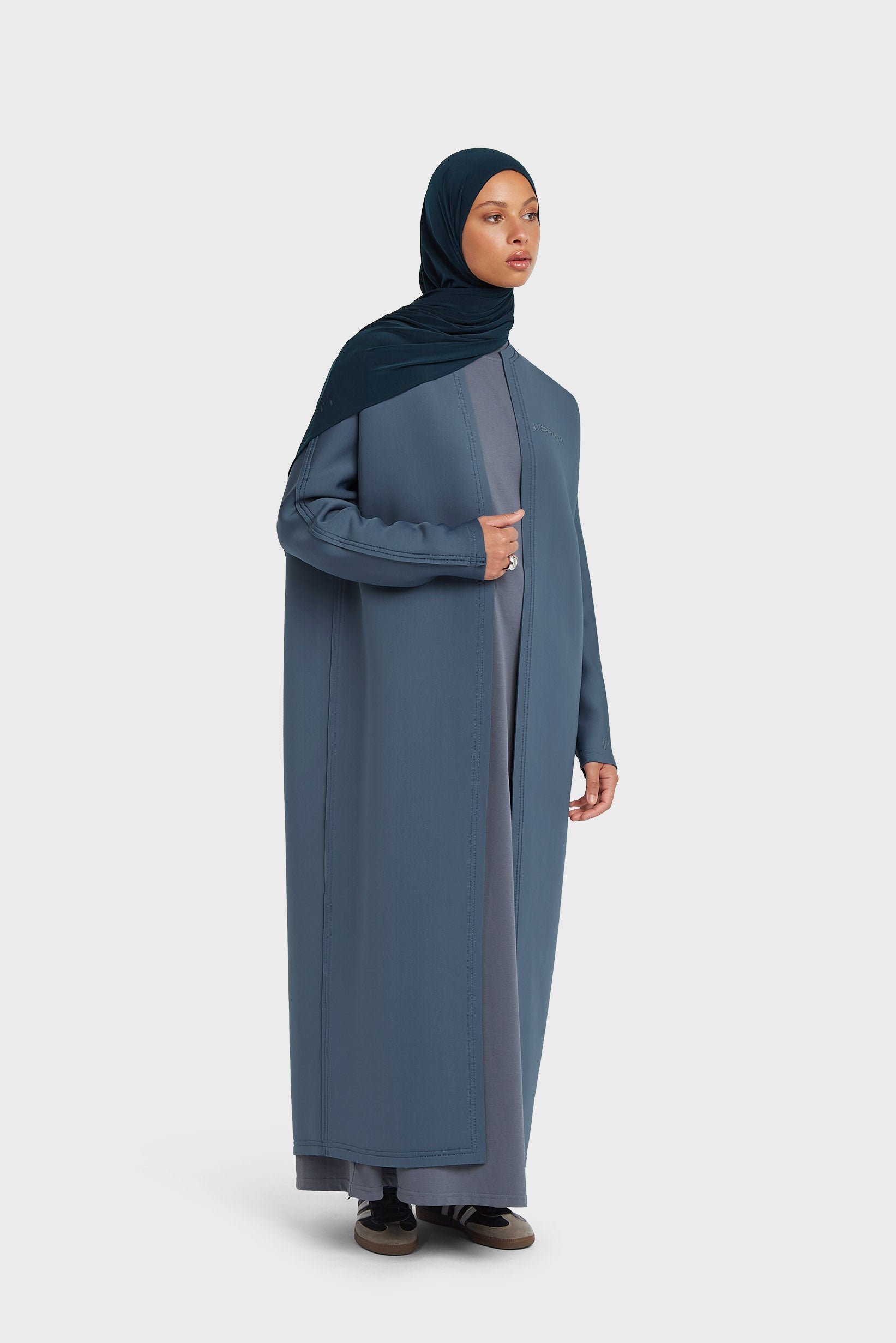 Abaya en néoprène | Indigo poussiéreux