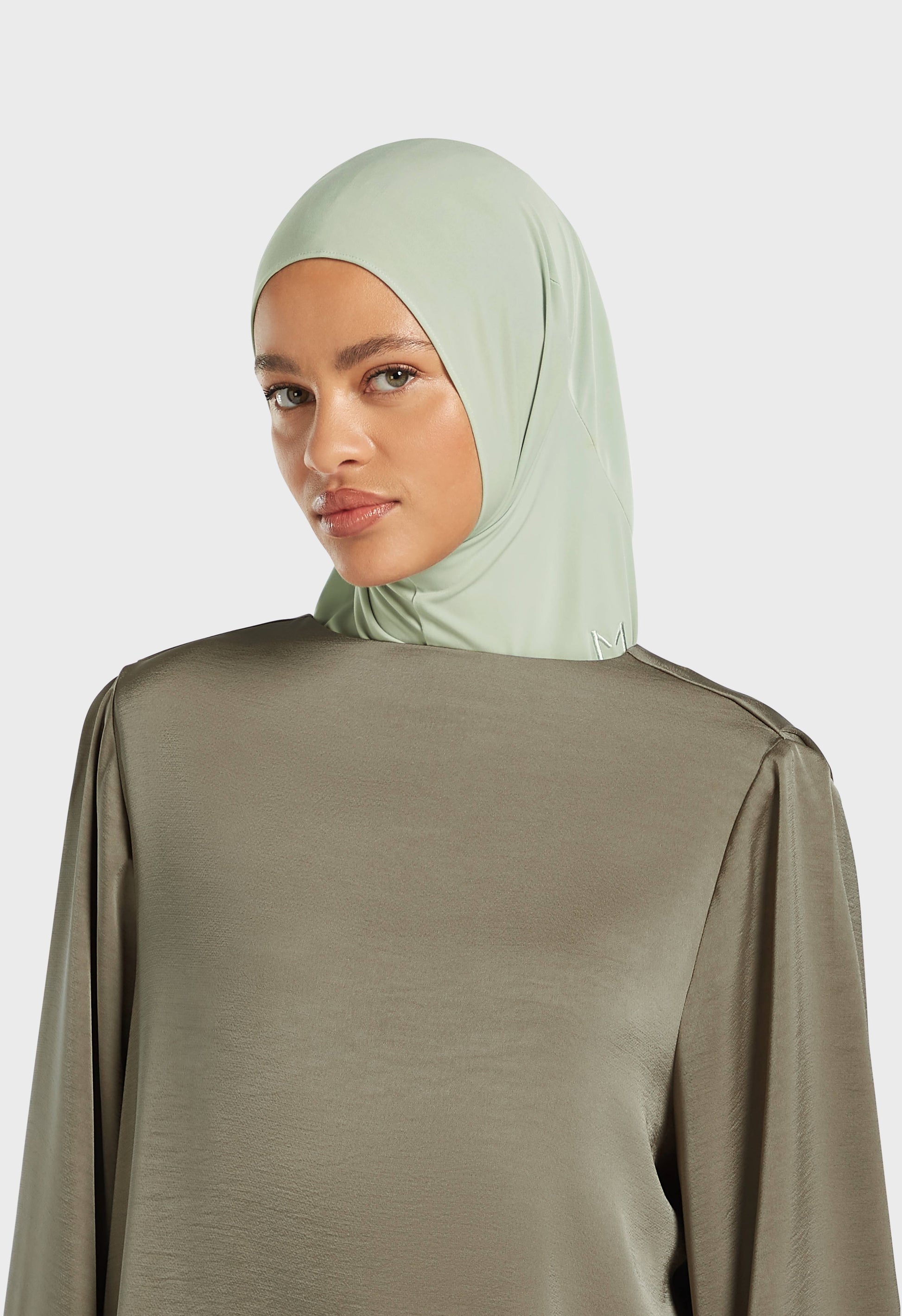 Hijab en jersey haut de gamme | Gris aqua